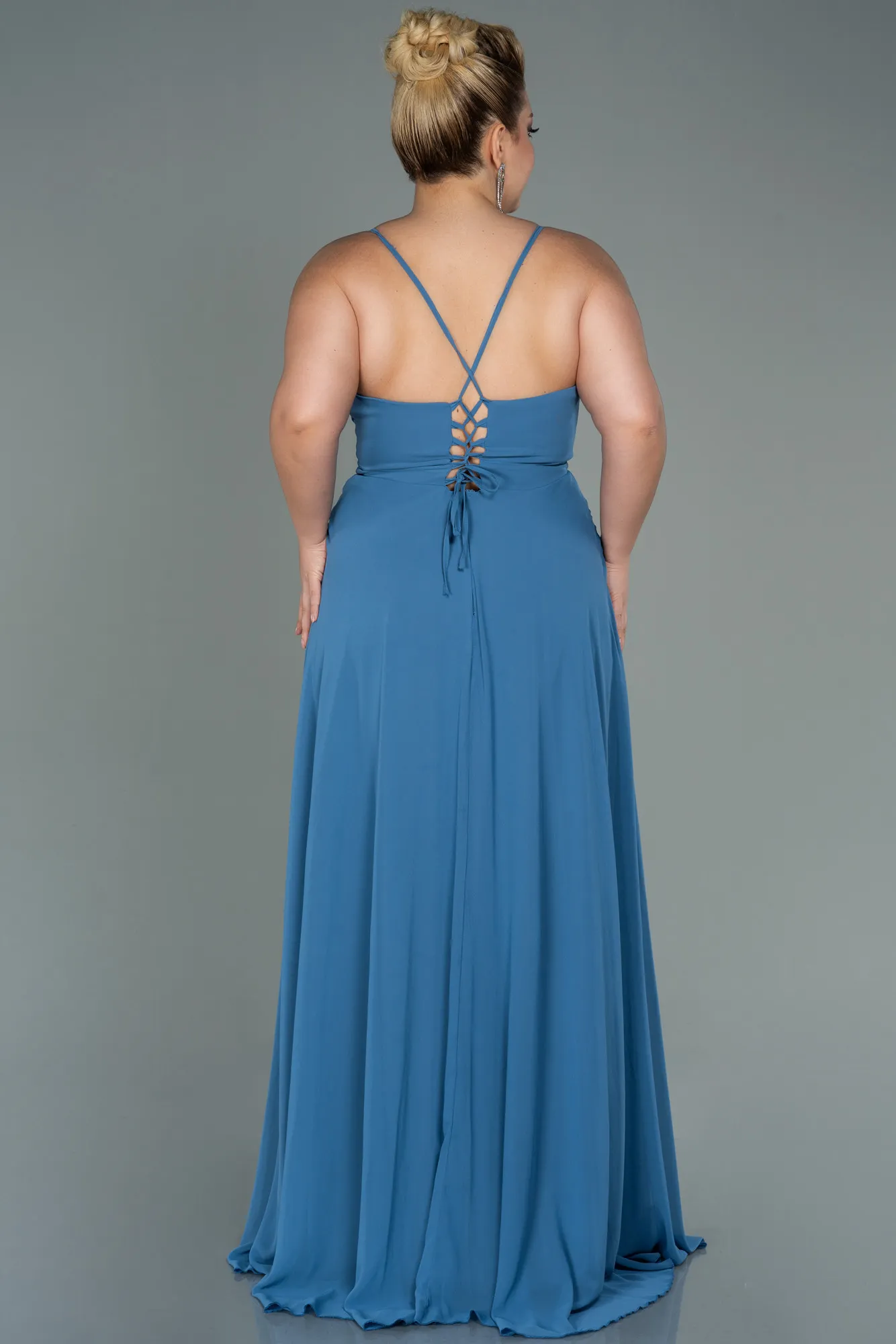 Indigo-Long Plus Size Evening Dress ABU1324