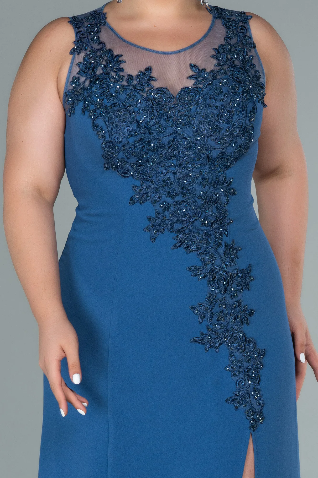 Indigo-Long Plus Size Evening Dress ABU1870