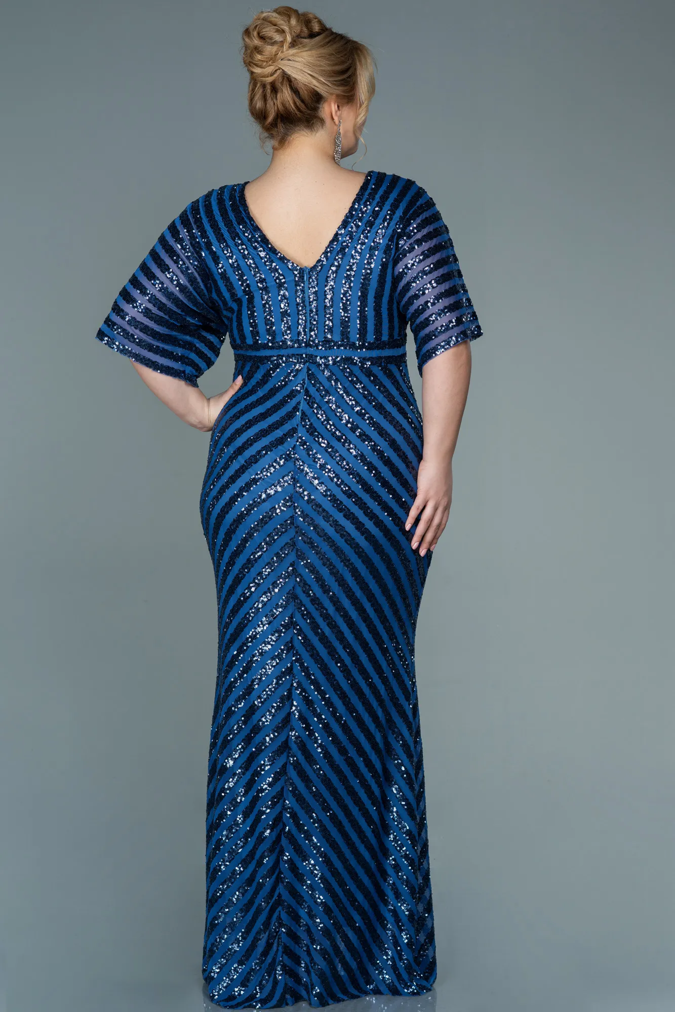 Indigo-Long Plus Size Evening Dress ABU2309