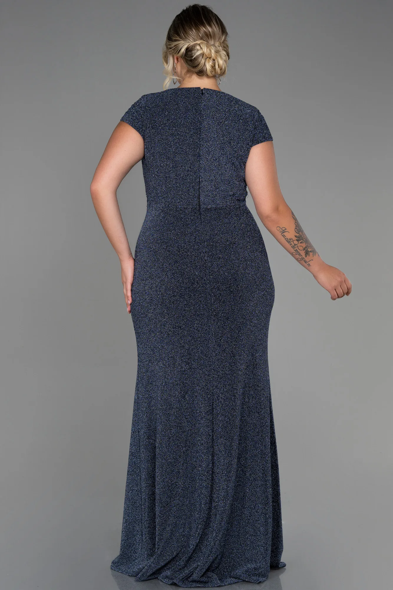 Indigo-Long Plus Size Evening Dress ABU2870