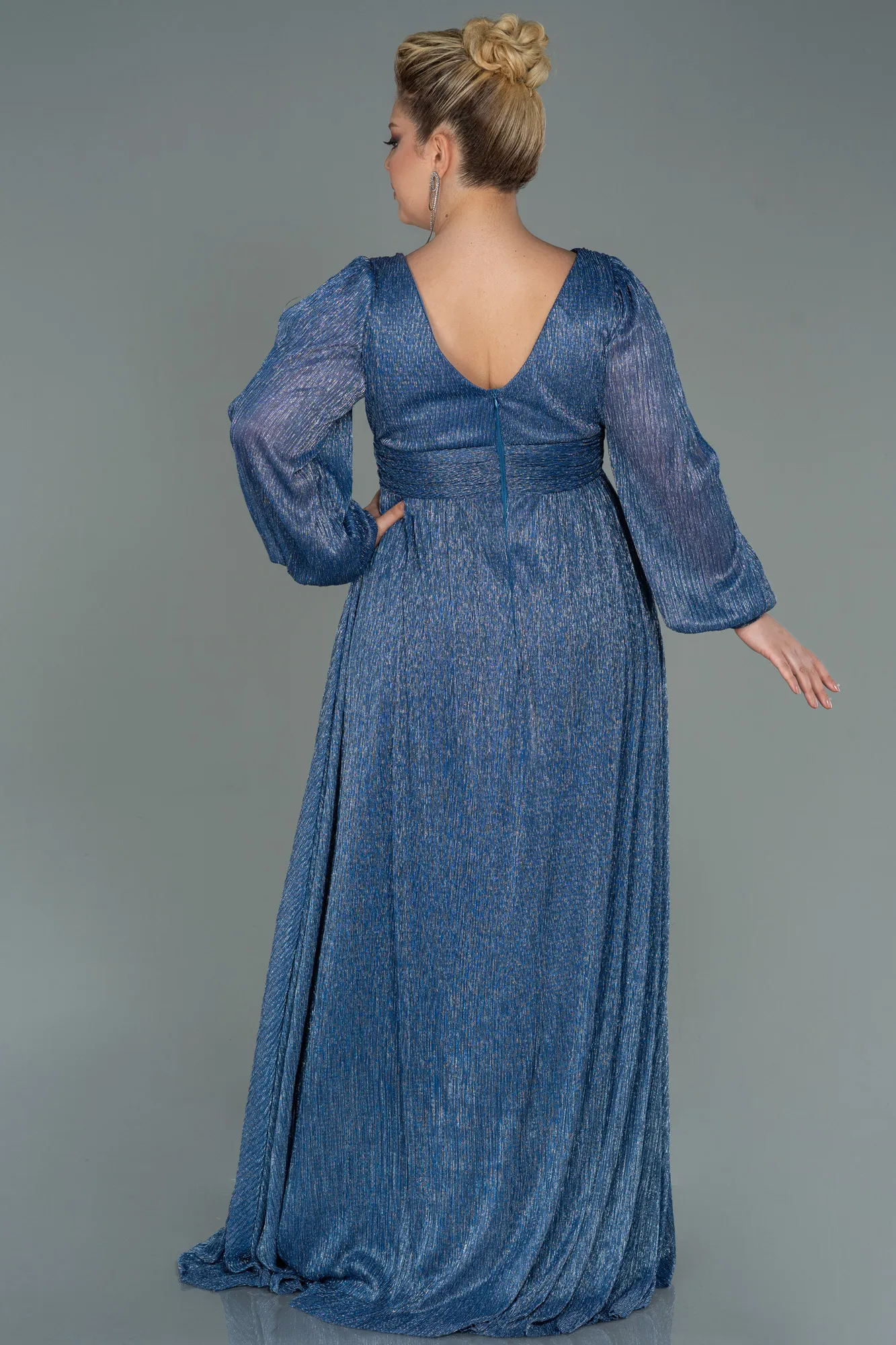 Indigo-Long Plus Size Evening Dress ABU3154