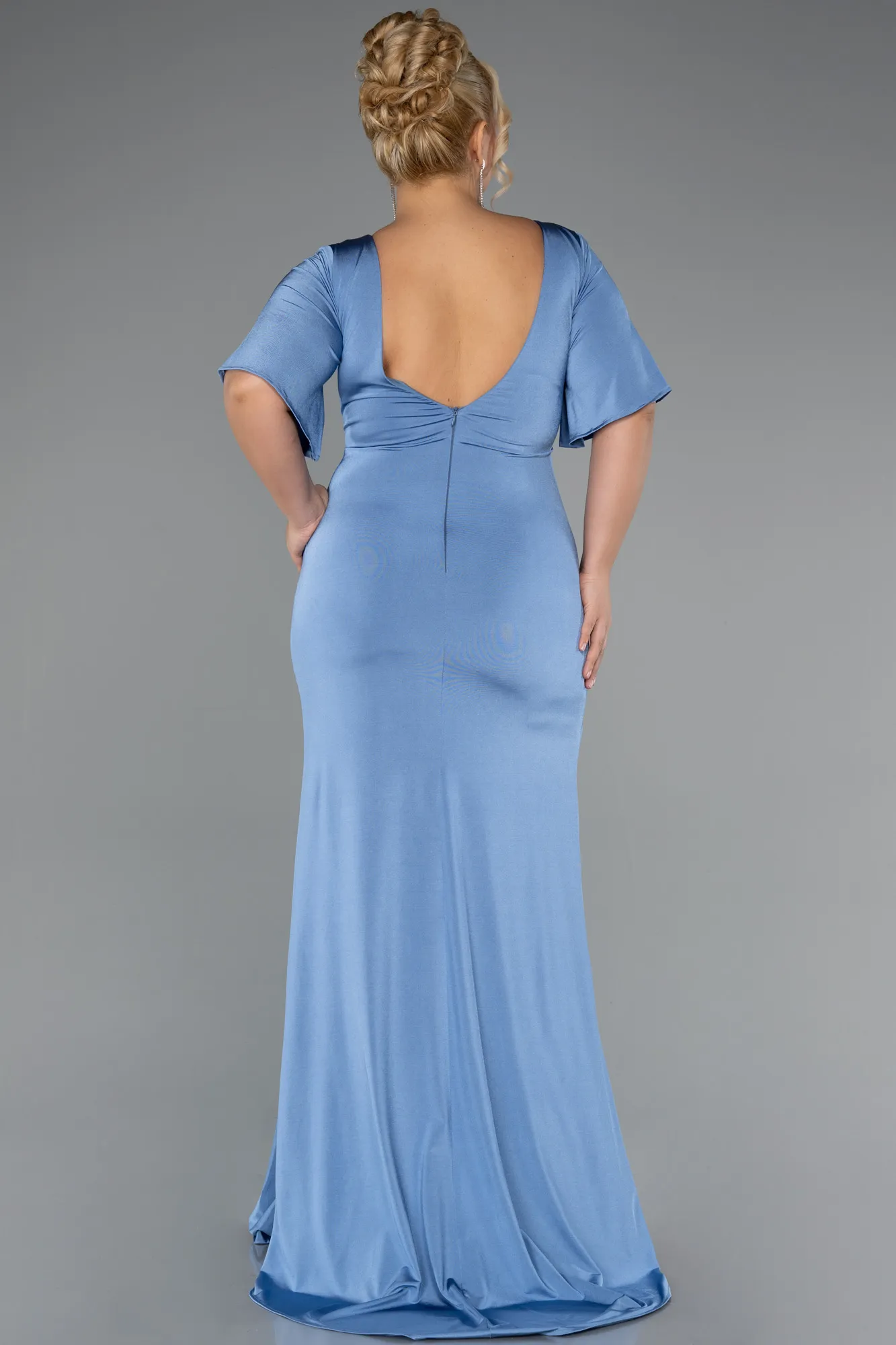 Indigo-Long Plus Size Evening Dress ABU5287