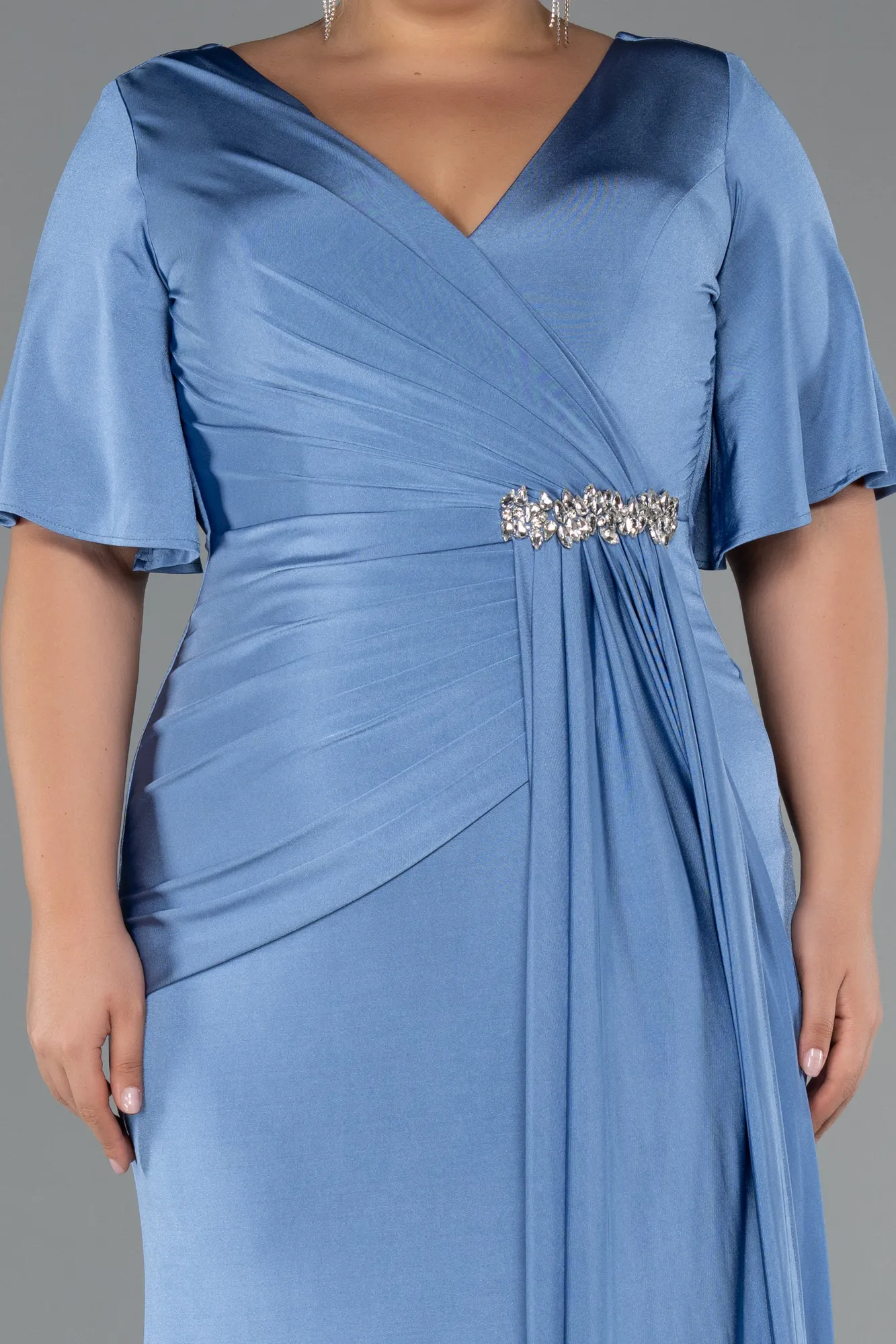Indigo-Long Plus Size Evening Dress ABU5287
