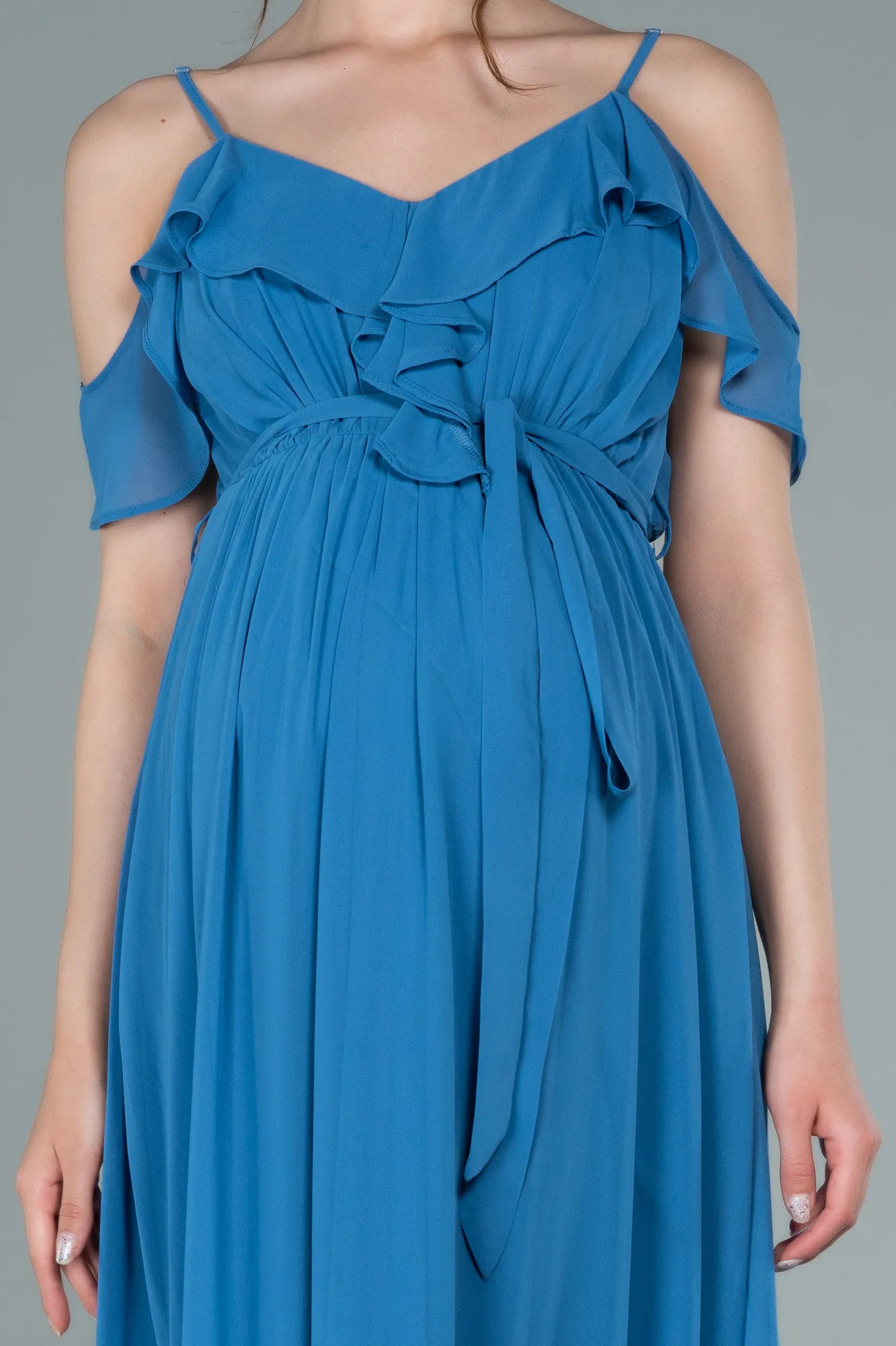Indigo-Long Pregnancy Evening Dress ABU744