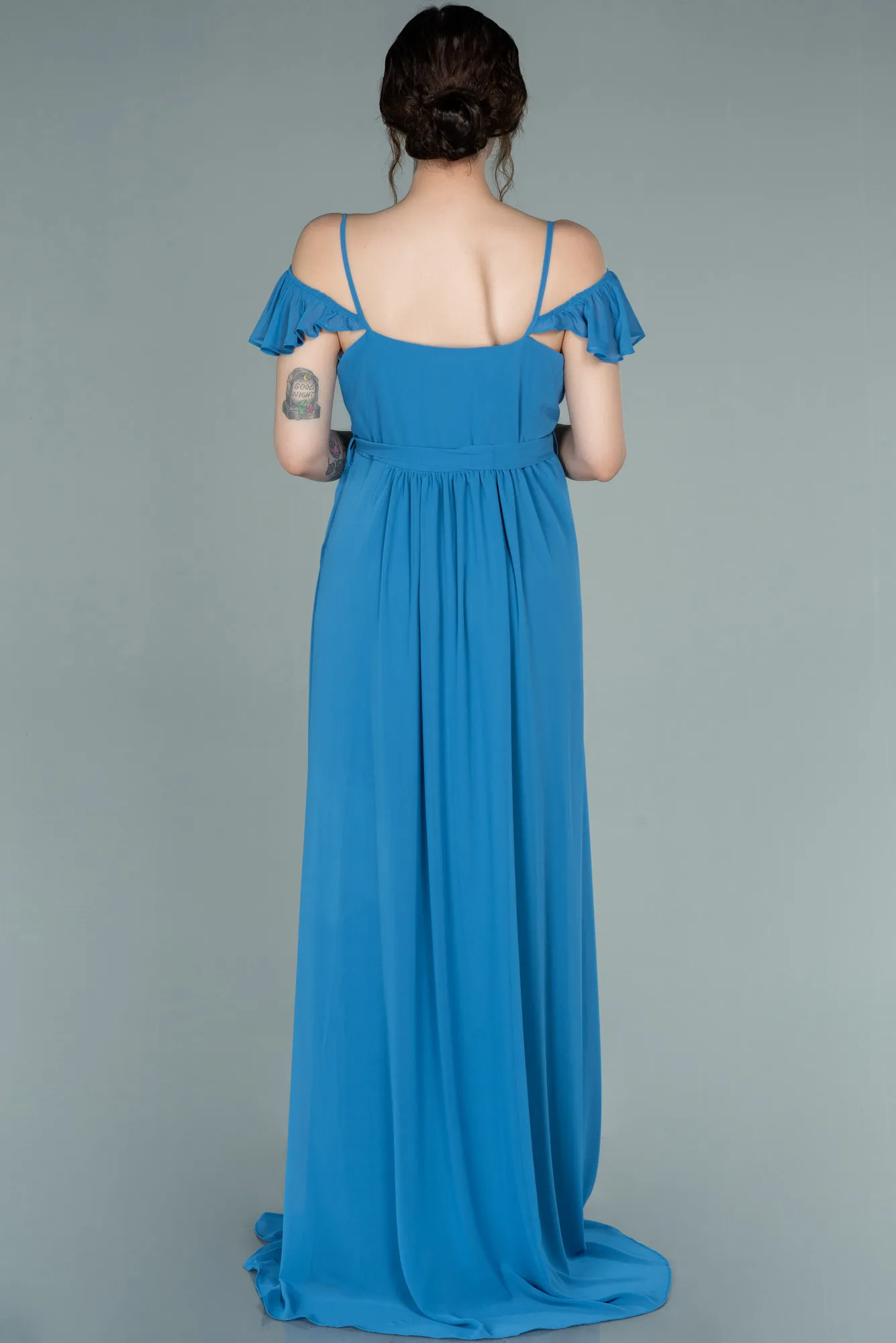 Indigo-Long Pregnancy Evening Dress ABU756