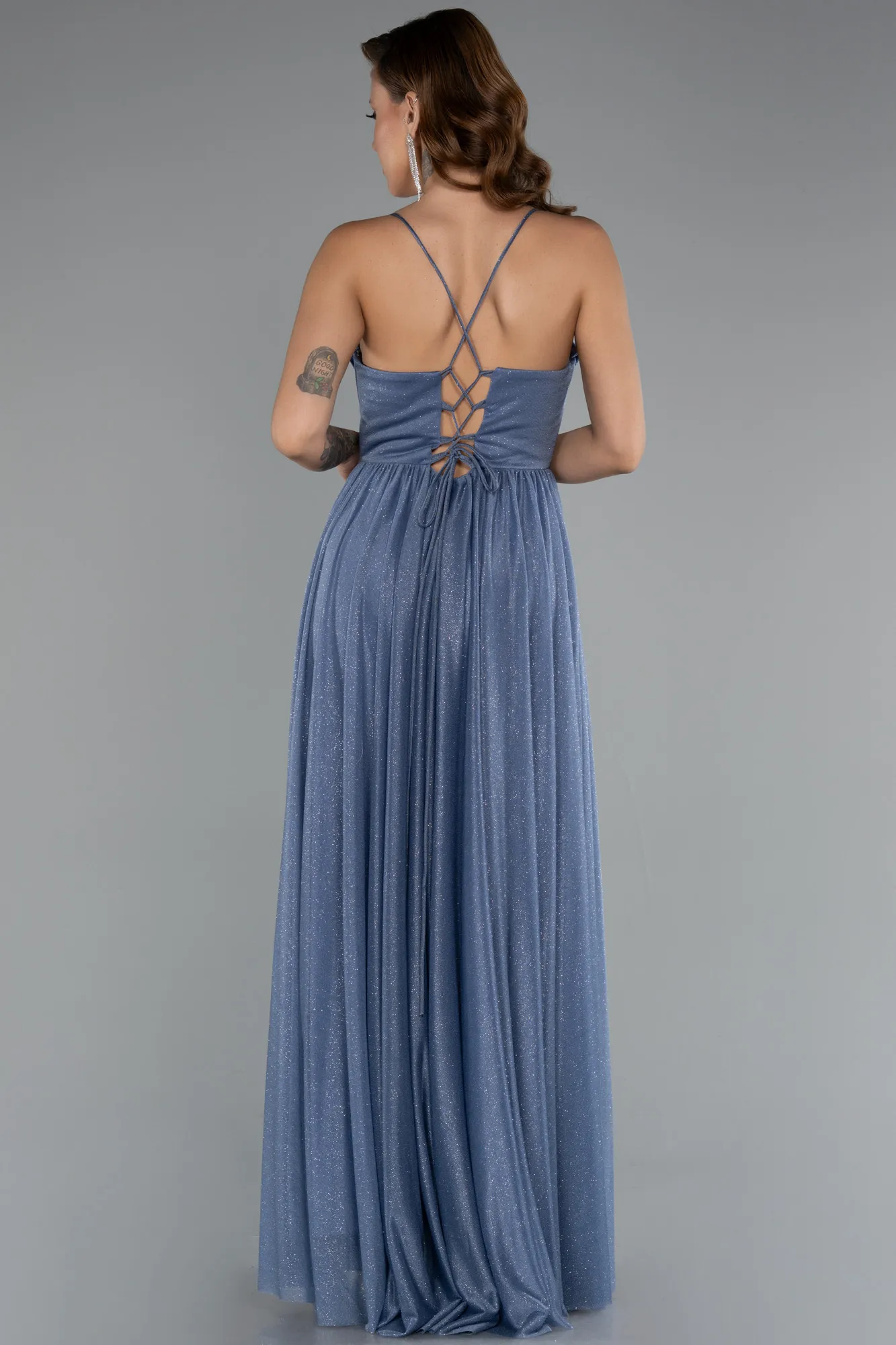 Indigo-Long Prom Gown ABU5175