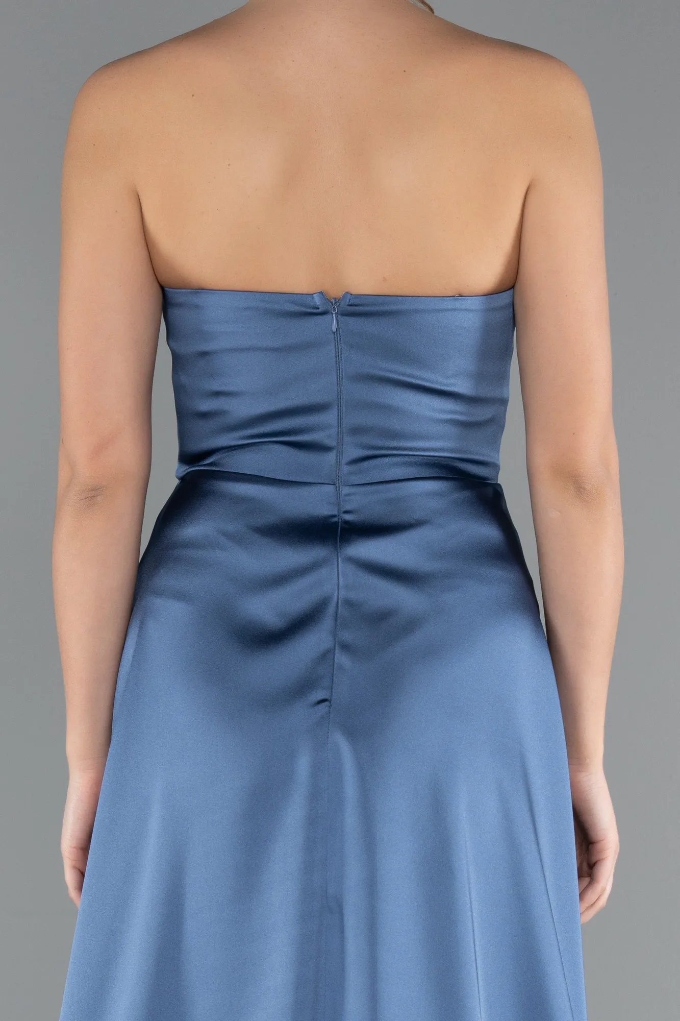 Indigo-Long Satin Prom Gown ABU5023