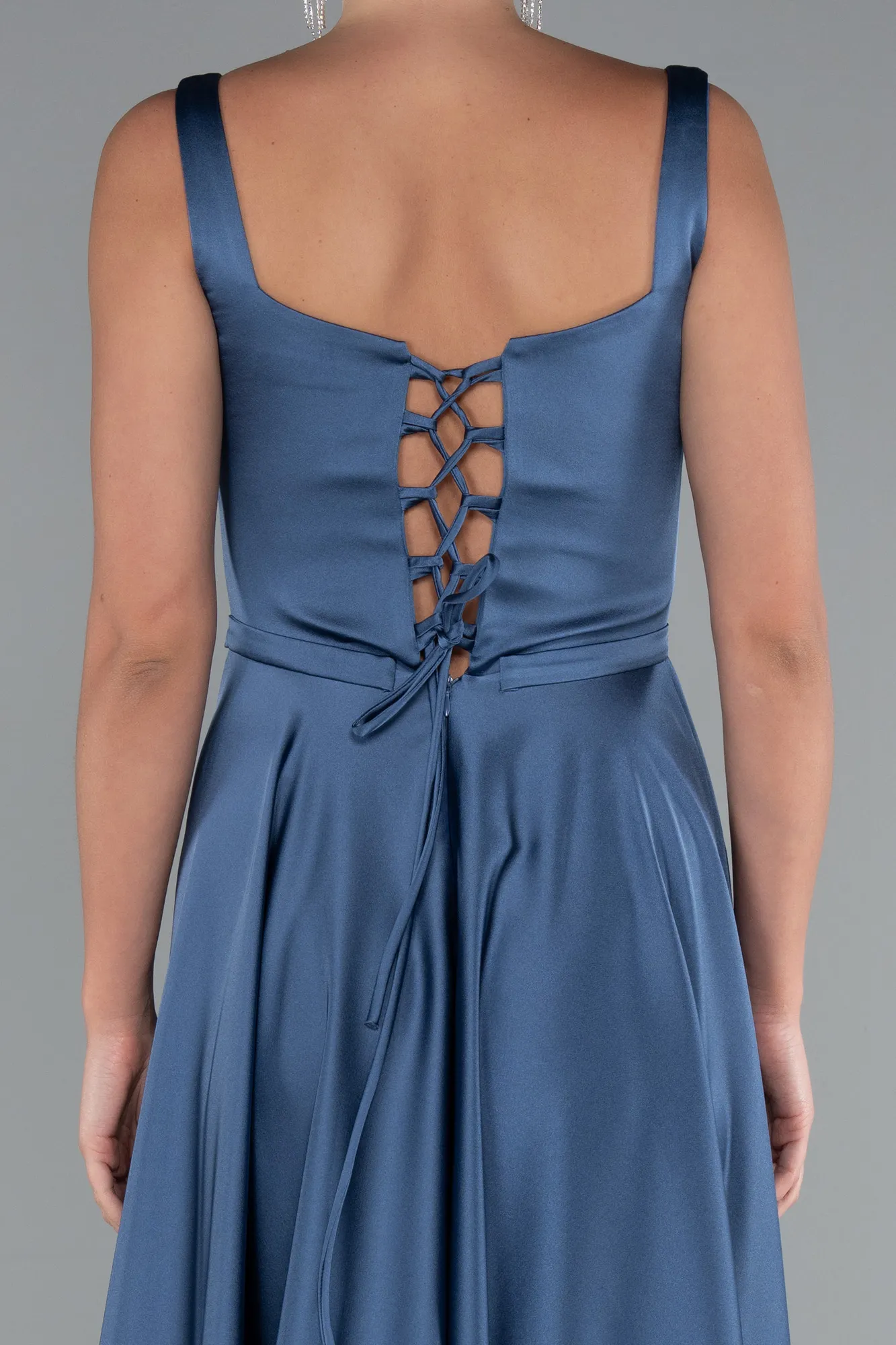 Indigo-Long Satin Prom Gown ABU5059