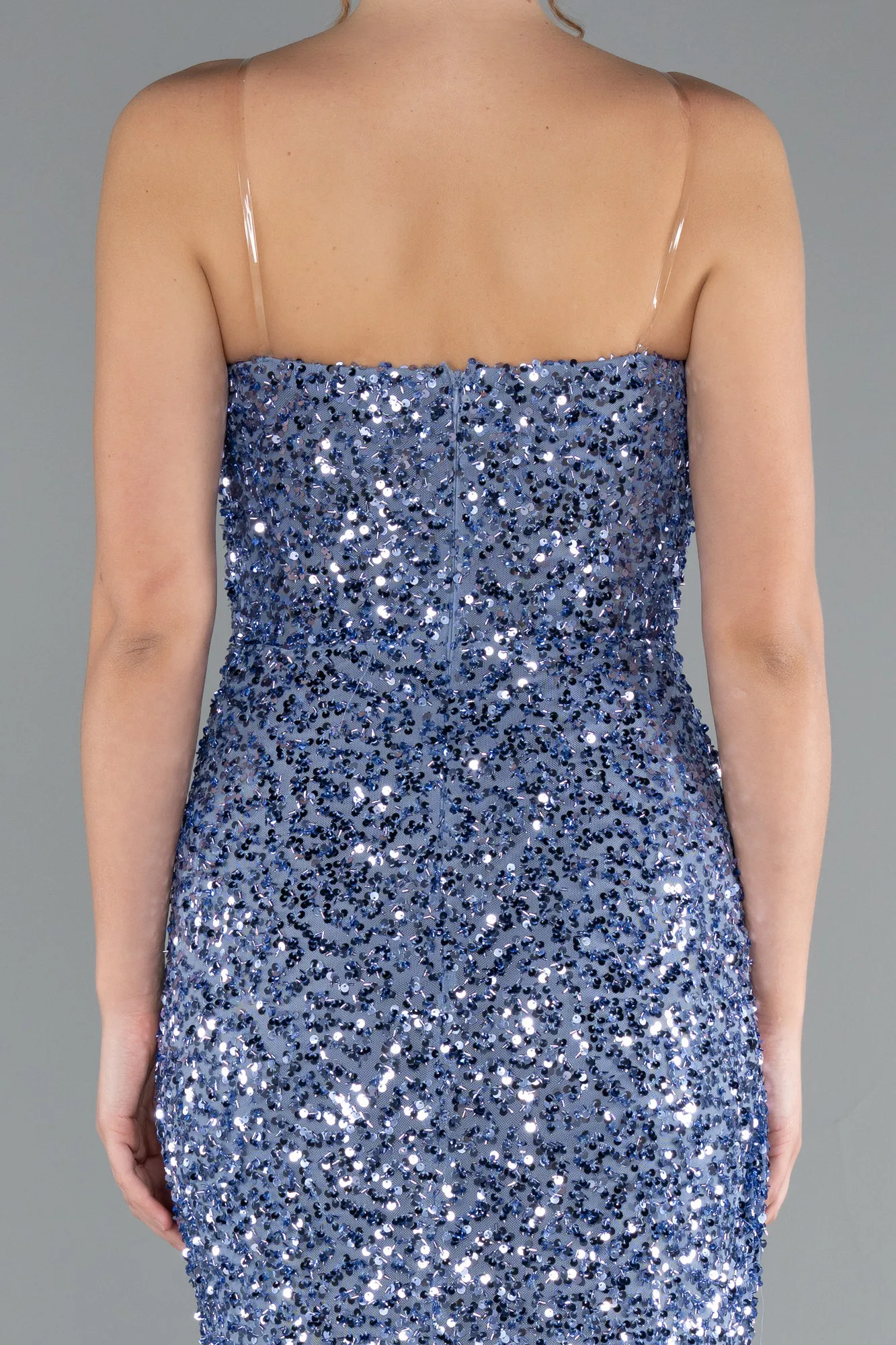 Indigo-Long Scaly Evening Dress ABU5014