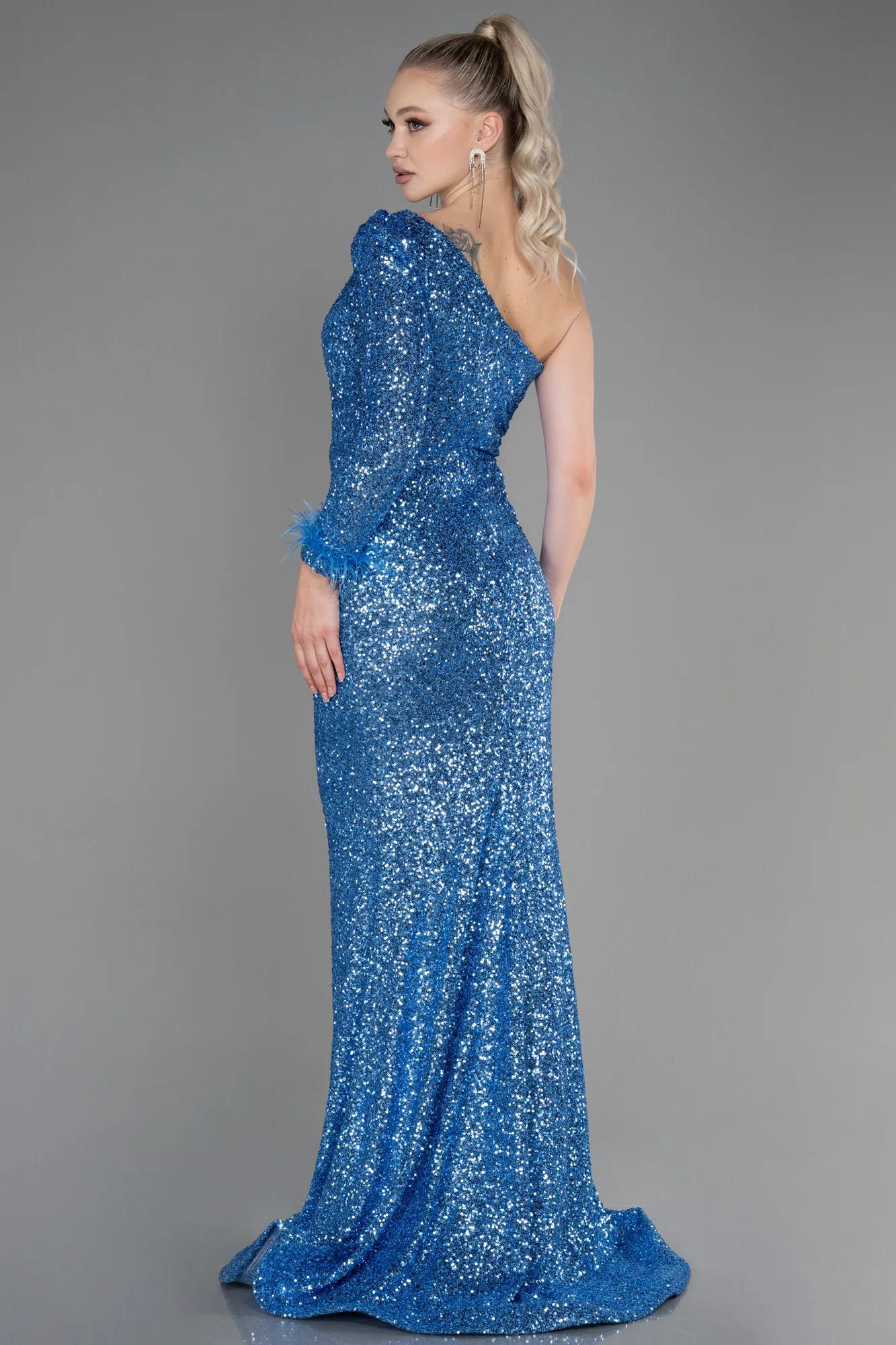 Indigo-Long Scaly Mermaid Prom Dress ABU3229