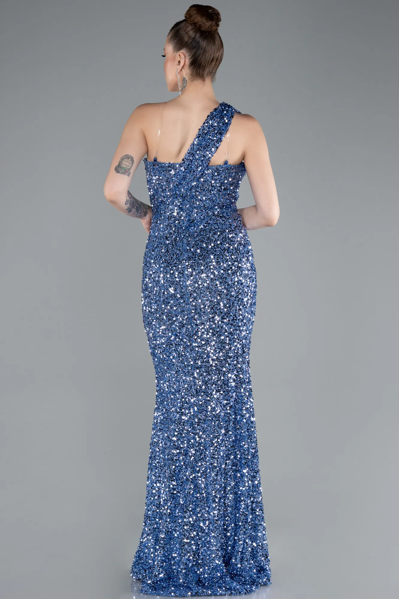 Indigo-Long Scaly Mermaid Prom Dress ABU4915
