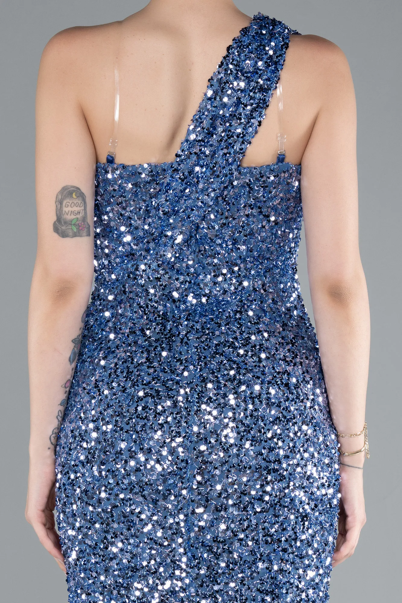 Indigo-Long Scaly Mermaid Prom Dress ABU4915