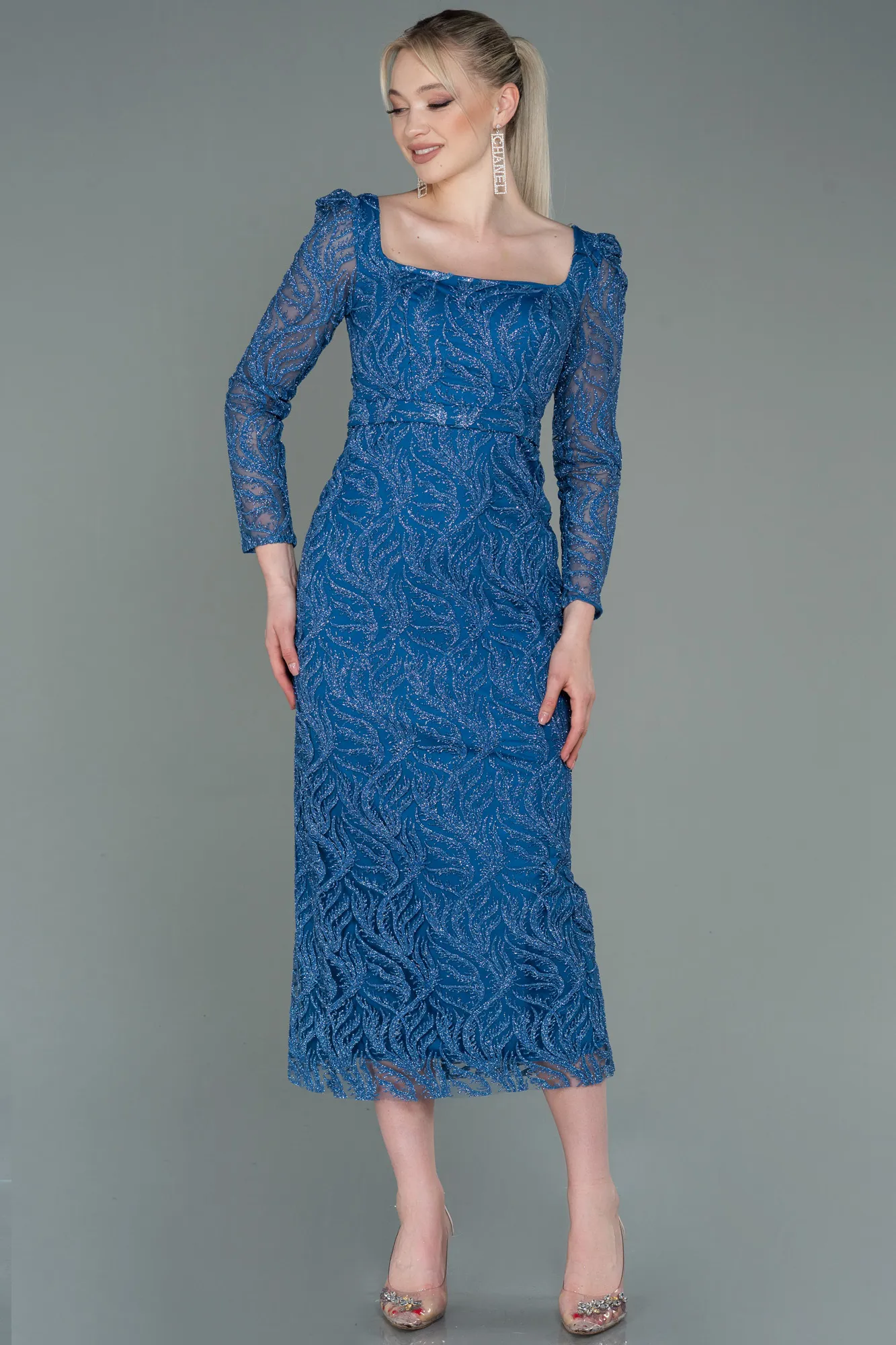 Indigo-Midi Invitation Dress ABK1785