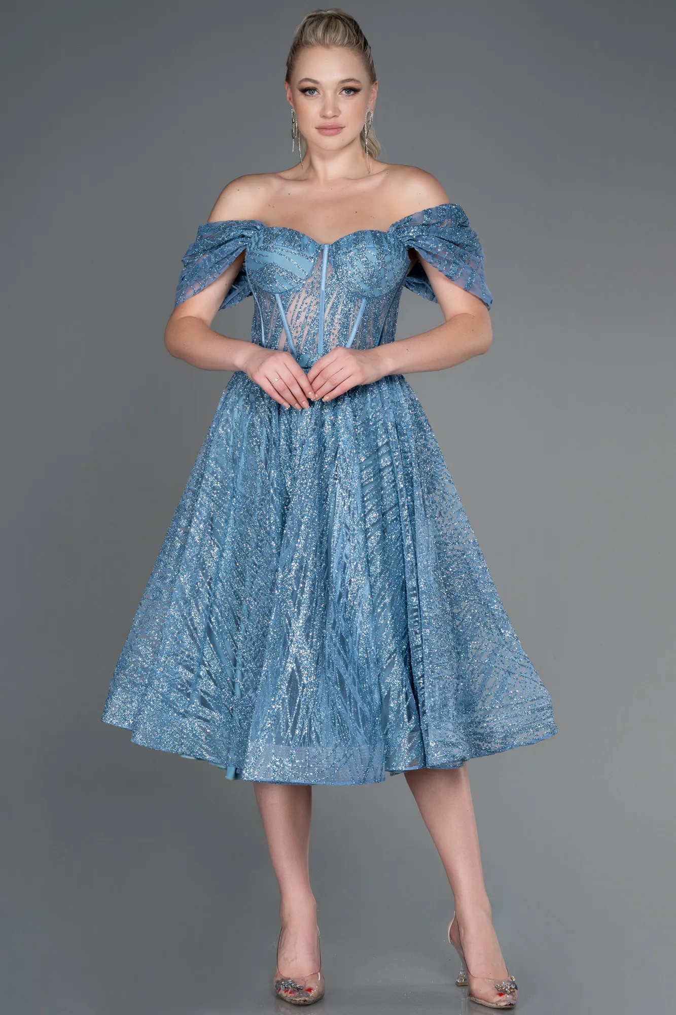 Indigo-Midi Invitation Dress ABK1810