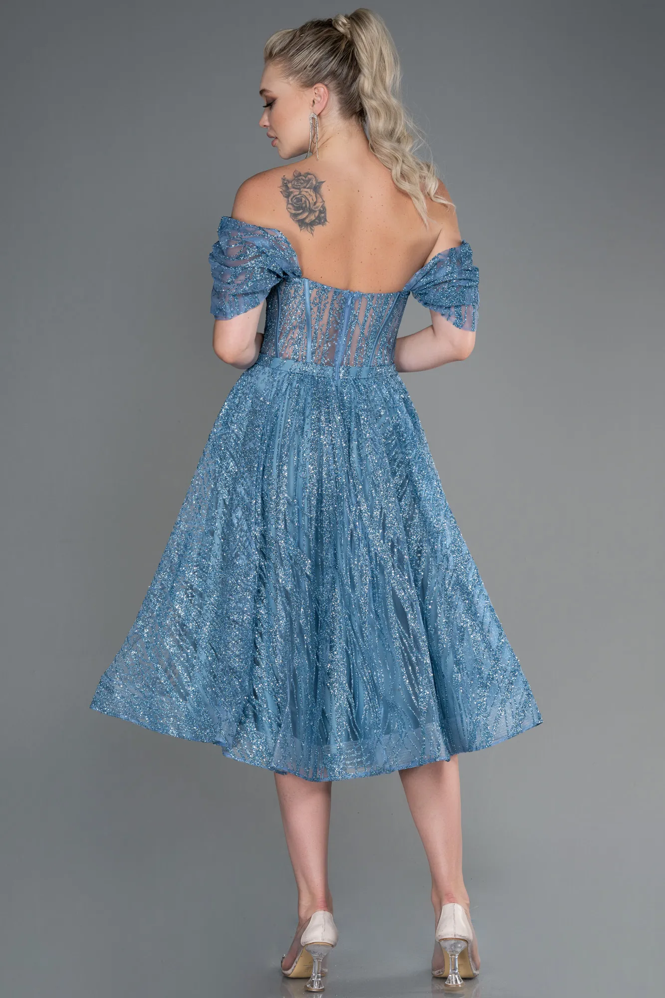 Indigo-Midi Invitation Dress ABK1810