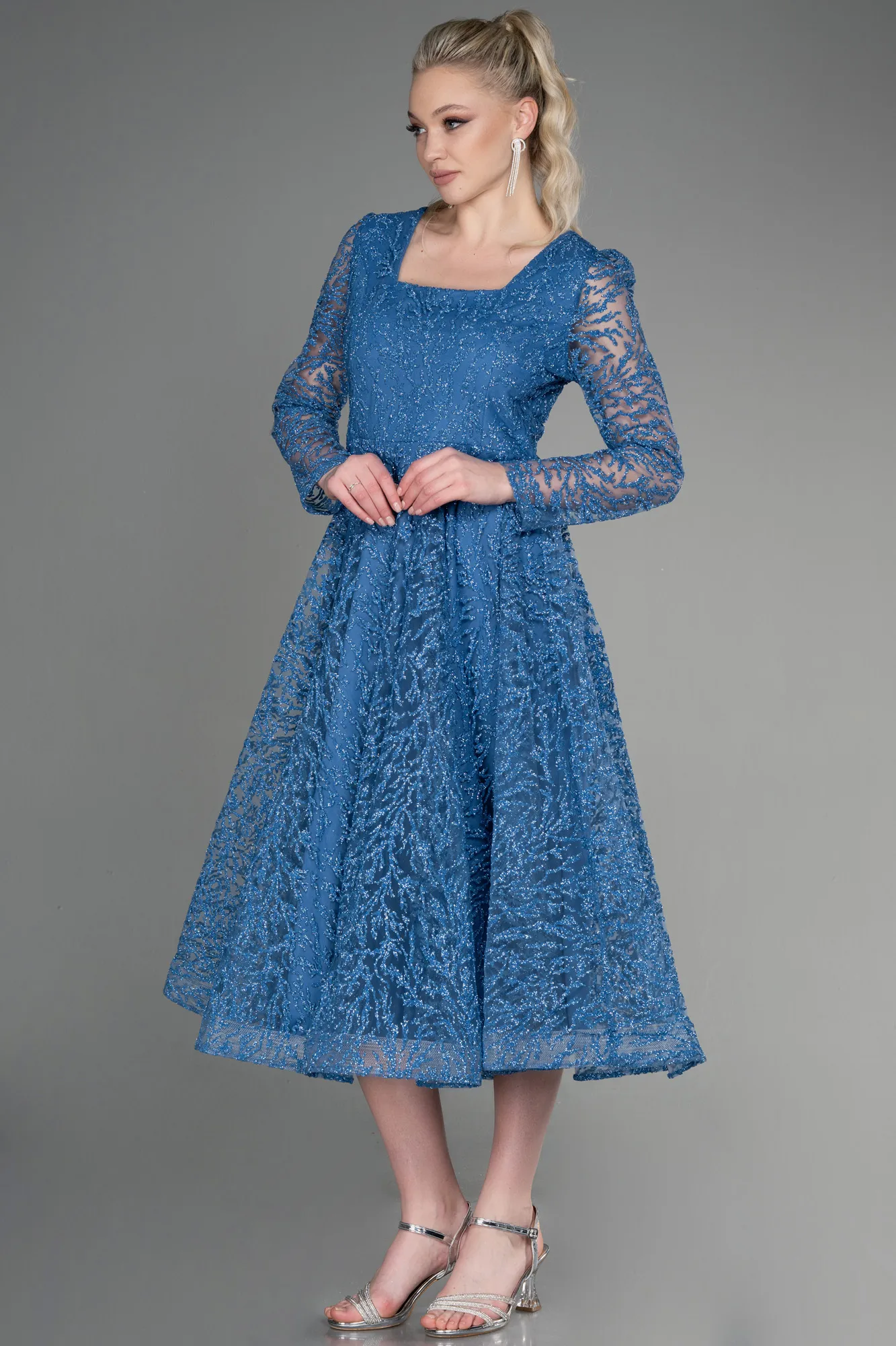 Indigo-Midi Party Dress ABK1969