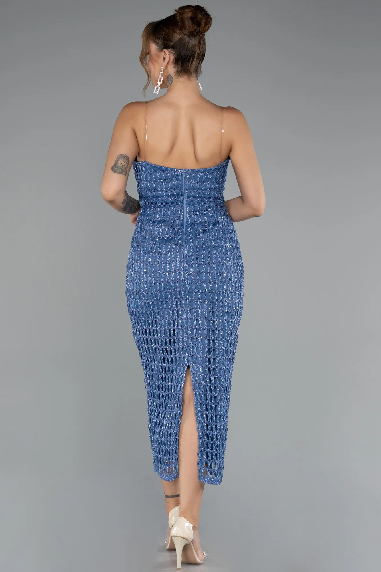 Indigo-Midi Party Dress ABK2413