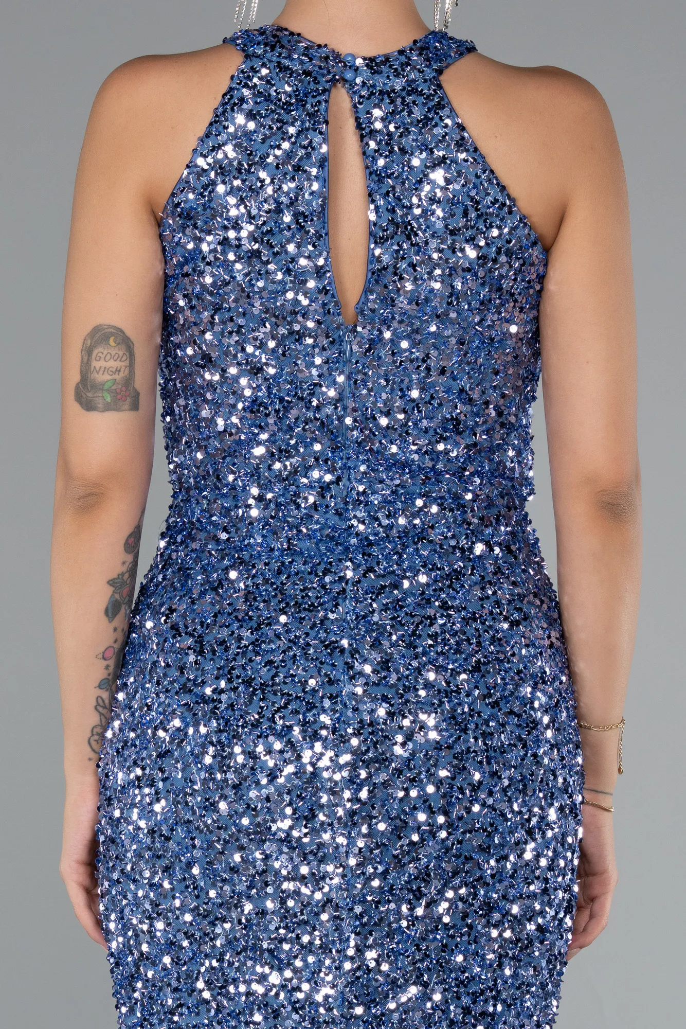 Indigo-Midi Scaly Party Dress ABK2386