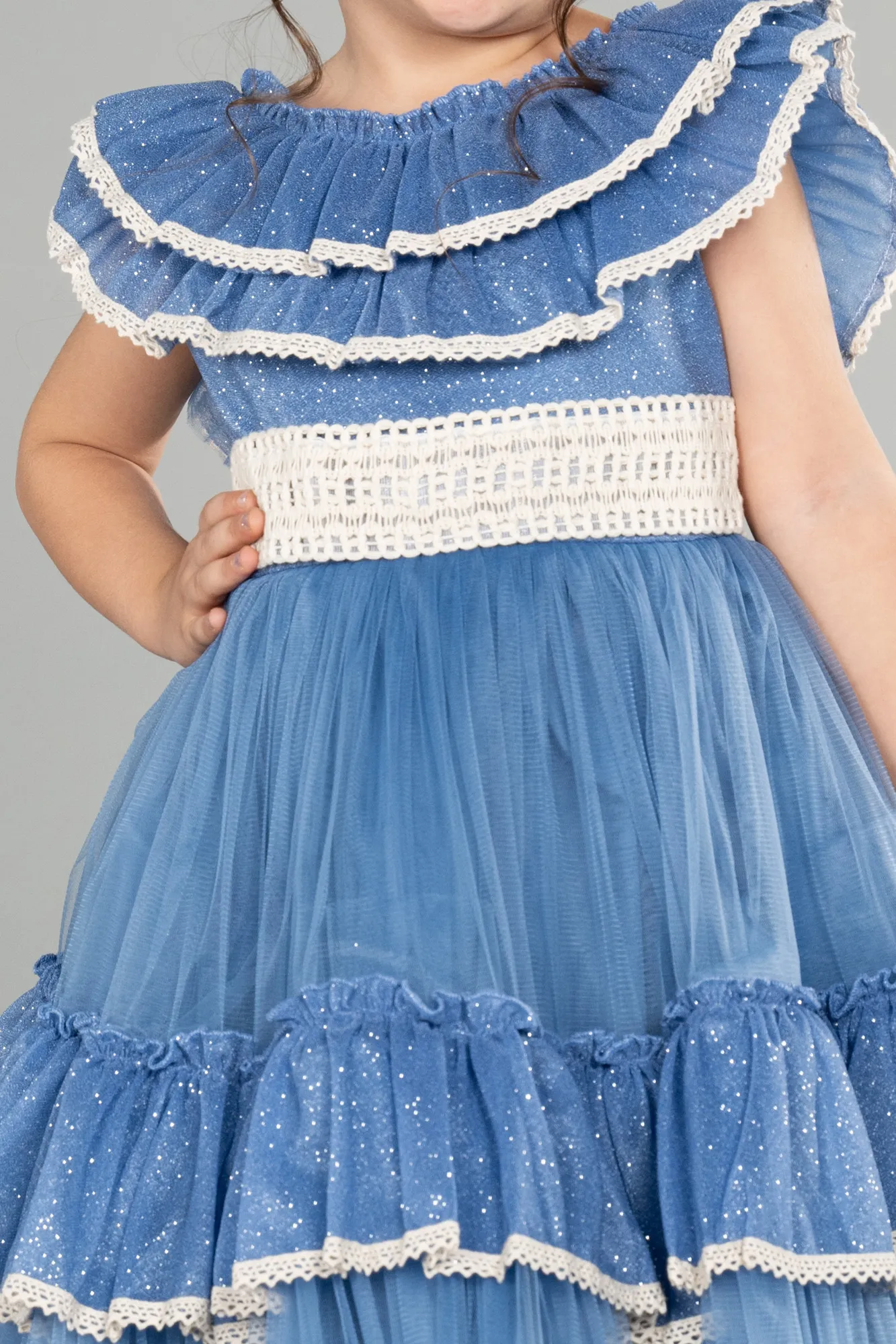 Indigo-Short Girl Dress ABK1708