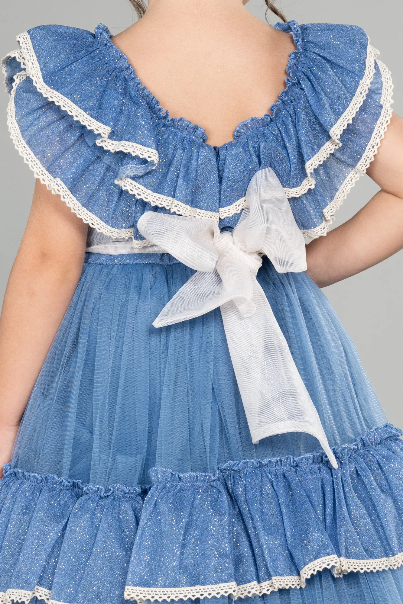 Indigo-Short Girl Dress ABK1708