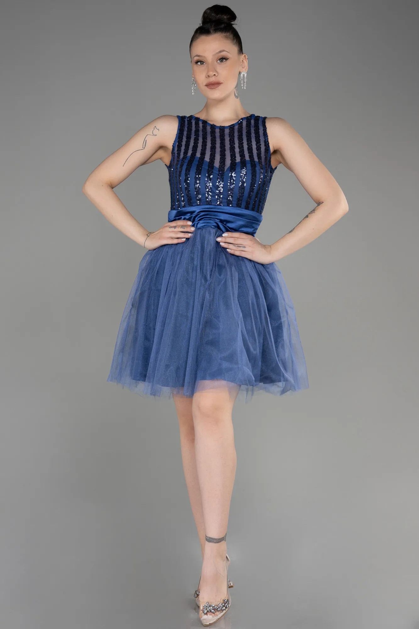 Indigo-Short Prom Gown ABK2016