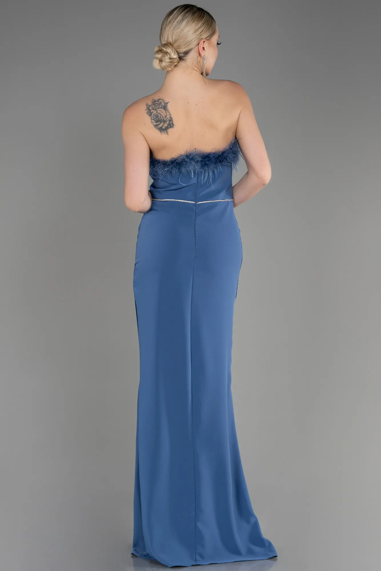 Indigo-Strapless Long Evening Dress ABU3830