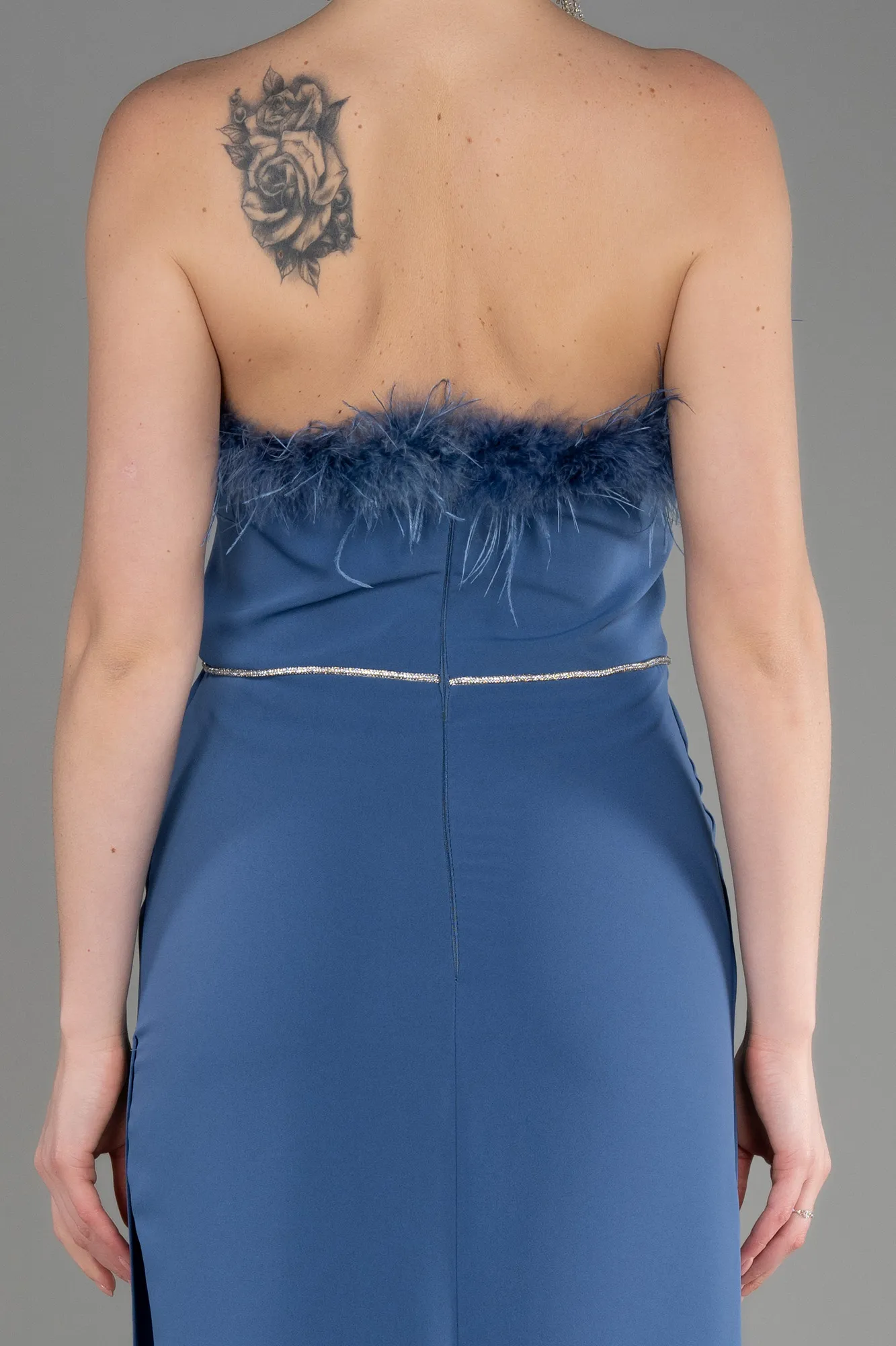 Indigo-Strapless Long Evening Dress ABU3830