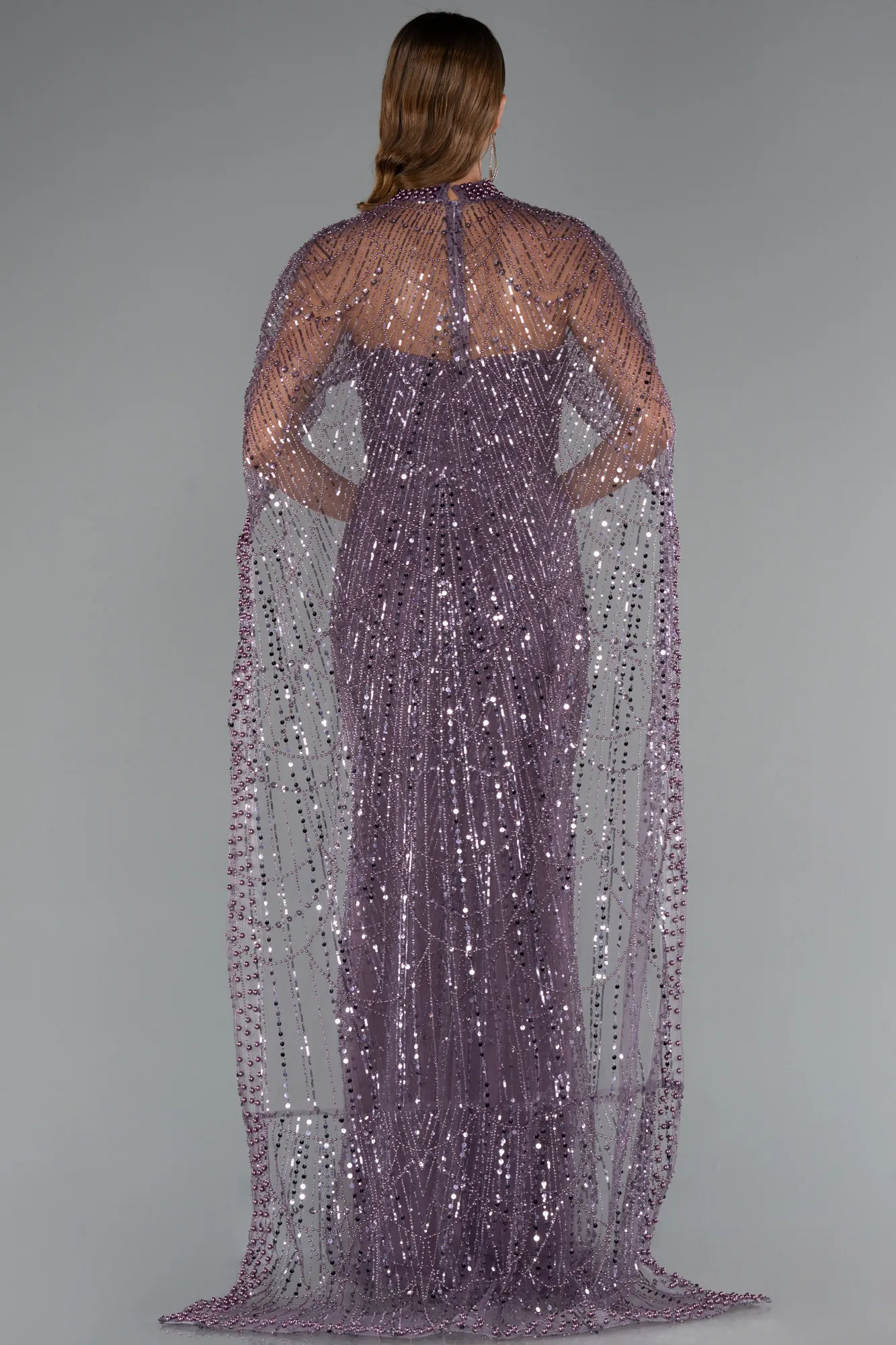 Lavender-Long Beaded Evening Dress ABU5141