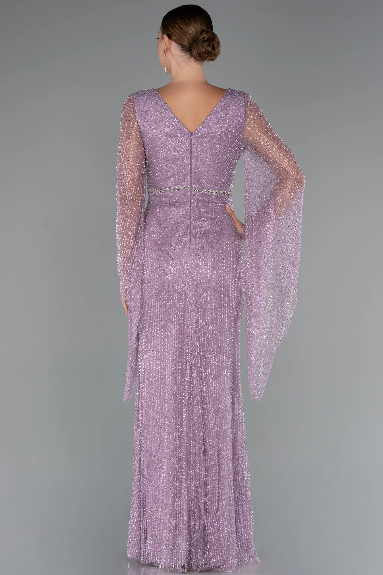 Lavender-Long Beaded Evening Dress ABU5230