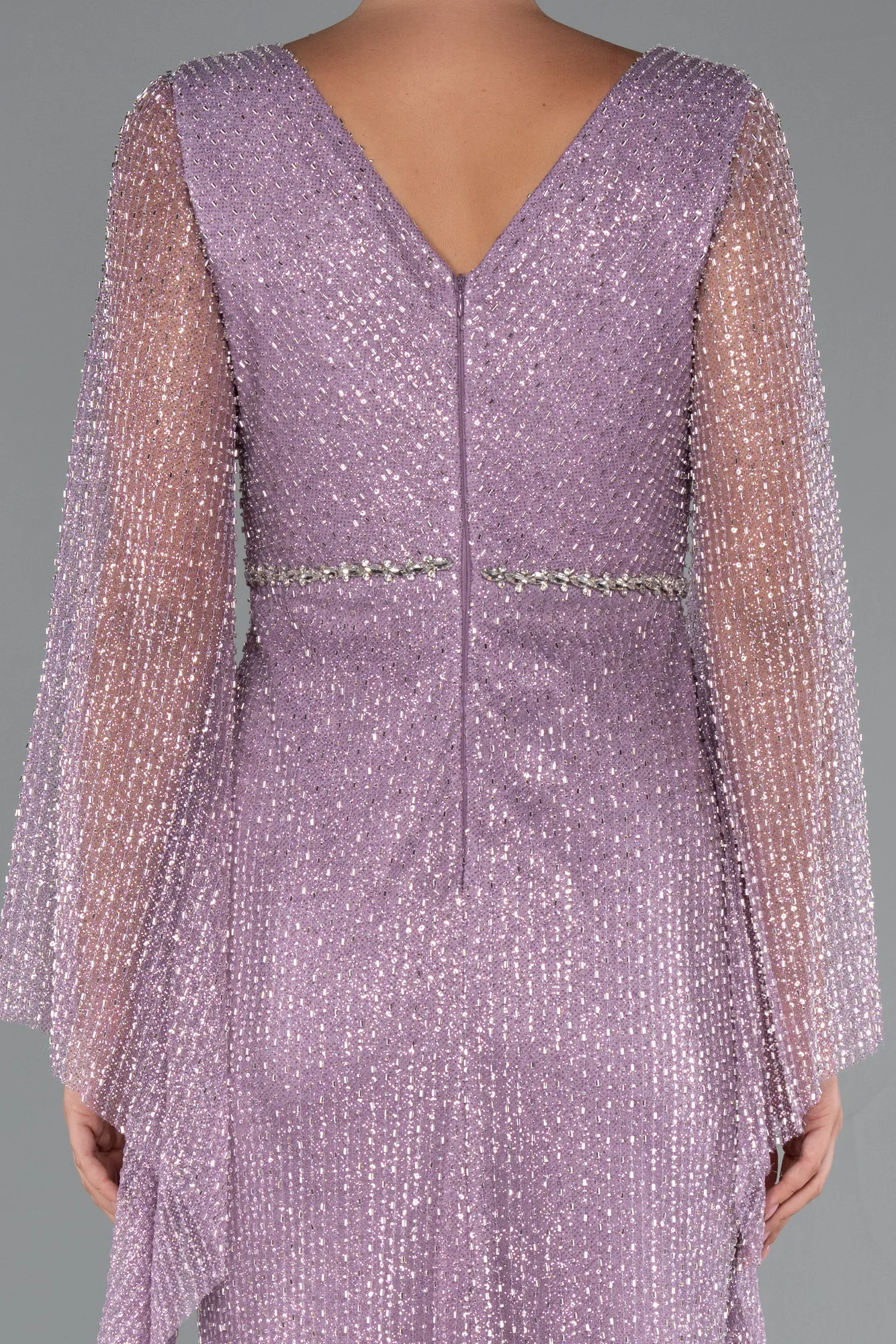 Lavender-Long Beaded Evening Dress ABU5230