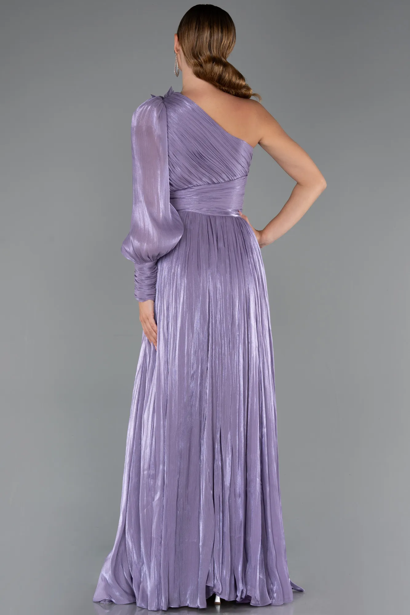 Lavender-Long Chiffon Evening Dress ABU5489