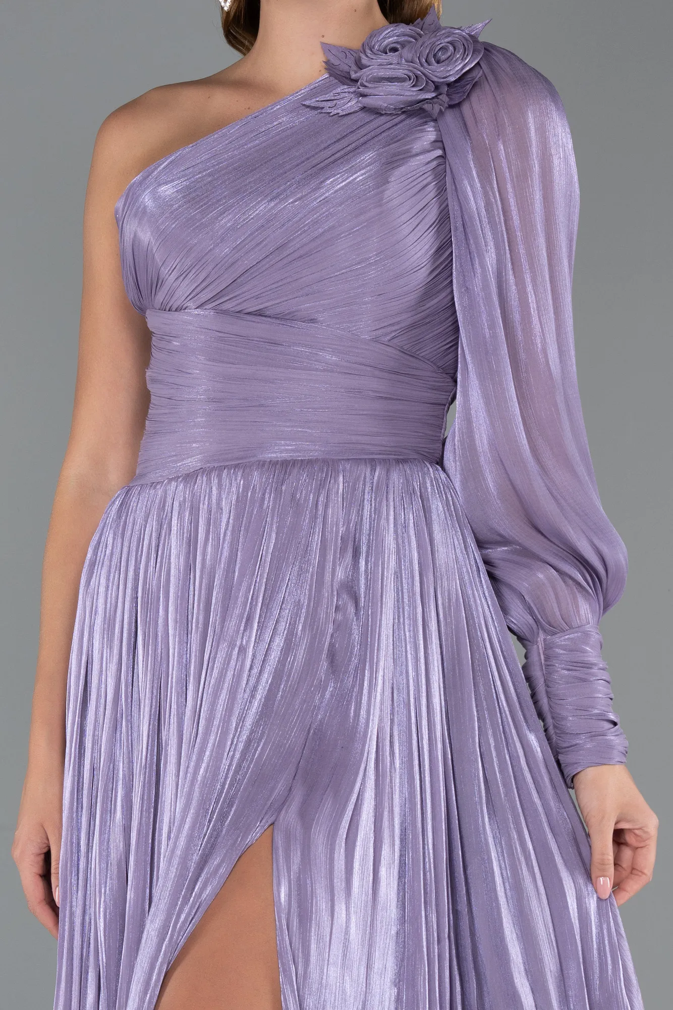 Lavender-Long Chiffon Evening Dress ABU5489