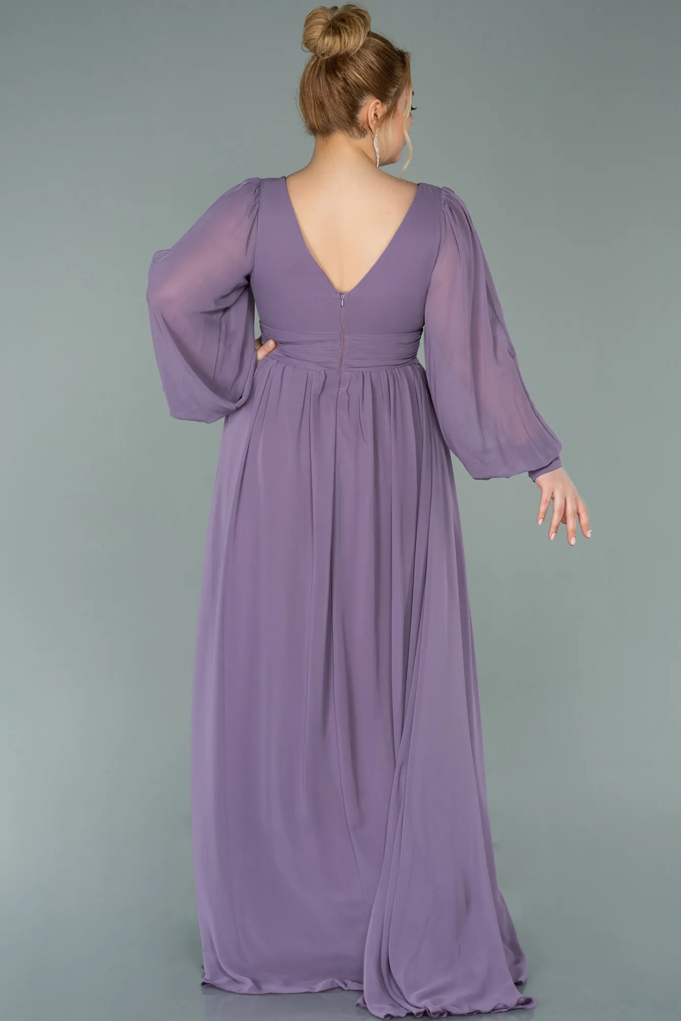 Lavender-Long Chiffon Oversized Evening Dress ABU1988