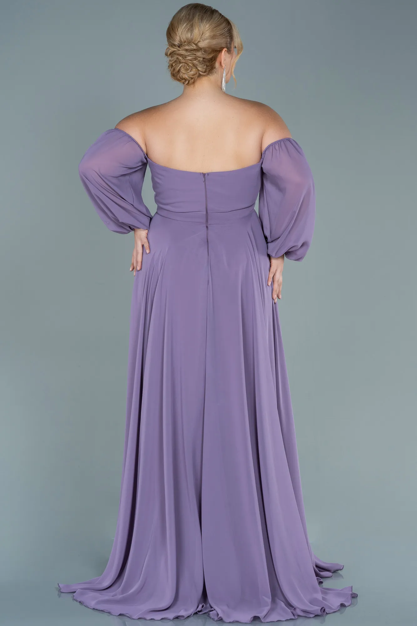 Lavender-Long Chiffon Oversized Evening Dress ABU2597