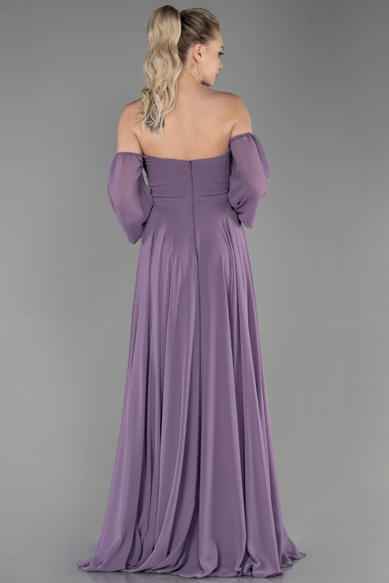Lavender-Long Chiffon Prom Gown ABU2457