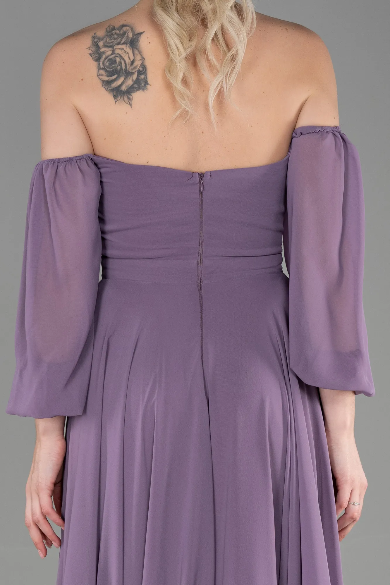 Lavender-Long Chiffon Prom Gown ABU2457