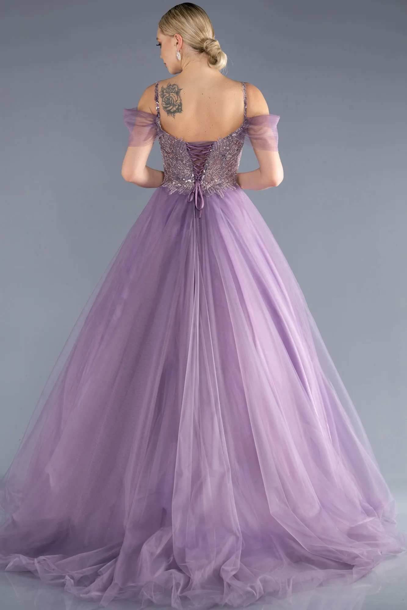 Lavender-Long Designer Evening Dress ABU3663