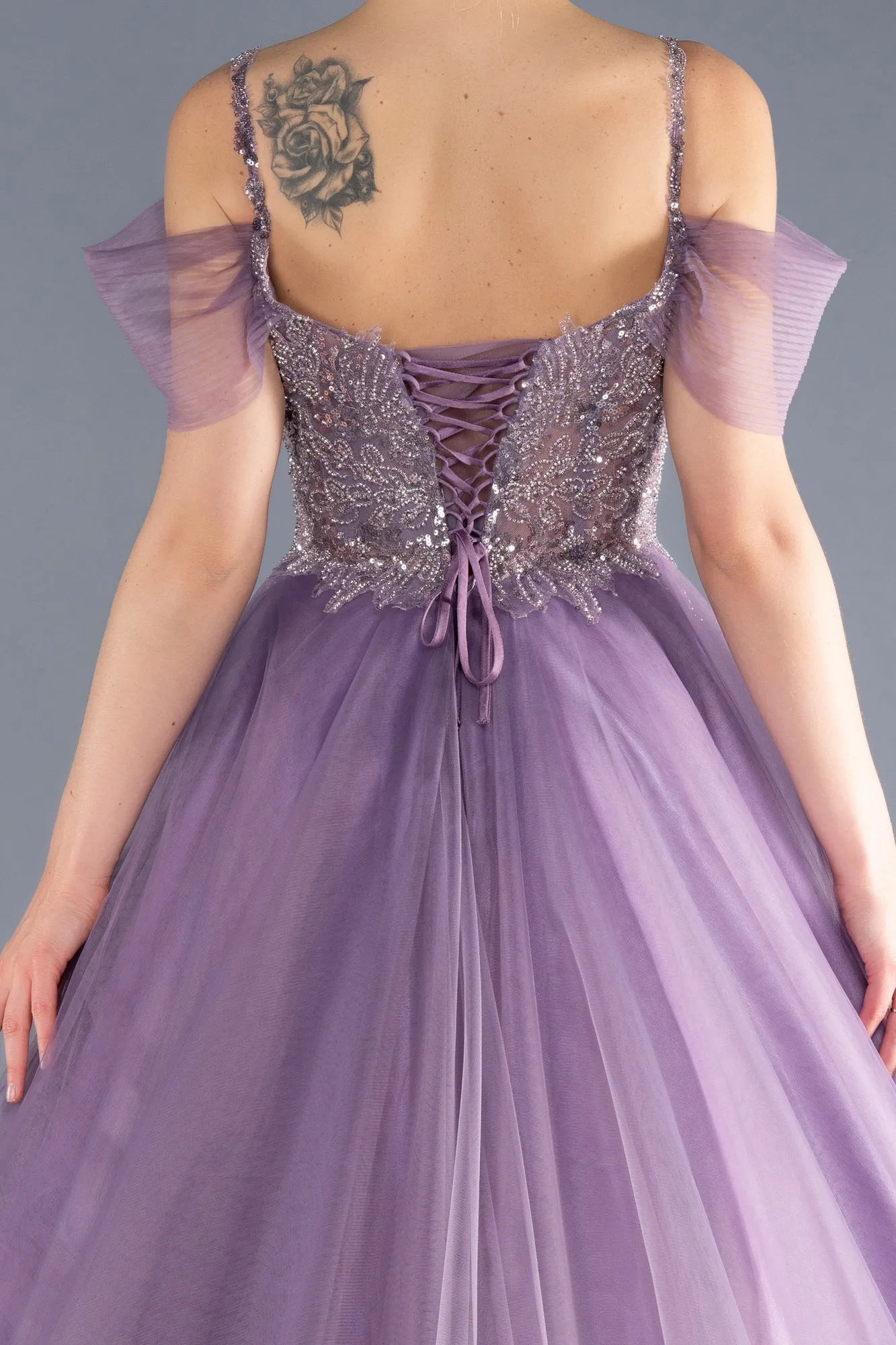 Lavender-Long Designer Evening Dress ABU3663