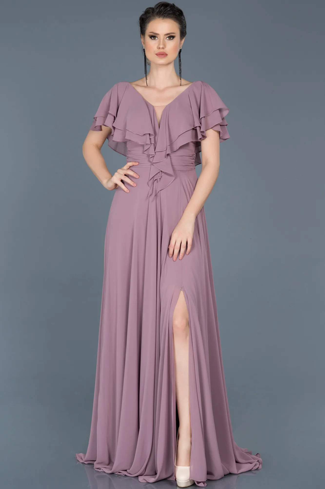 Lavender-Long Plus Size Evening Dress ABU032