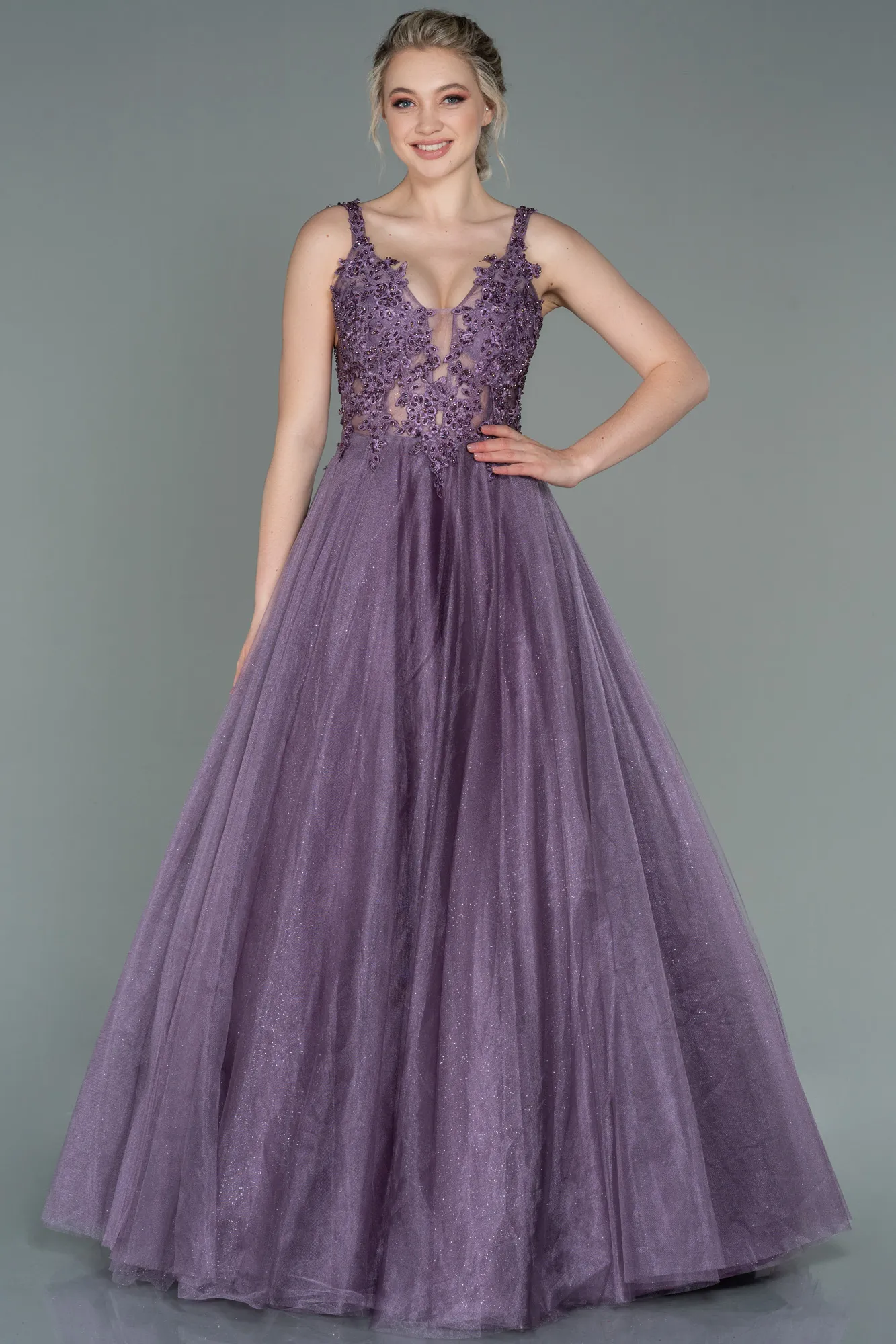 Lavender-Long Evening Dress ABU2278