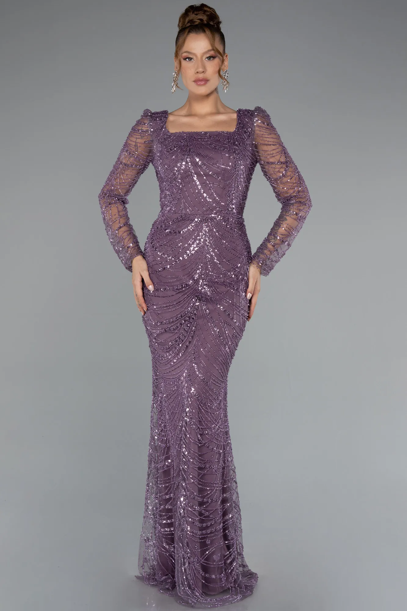 Lavender-Long Evening Dress ABU5107