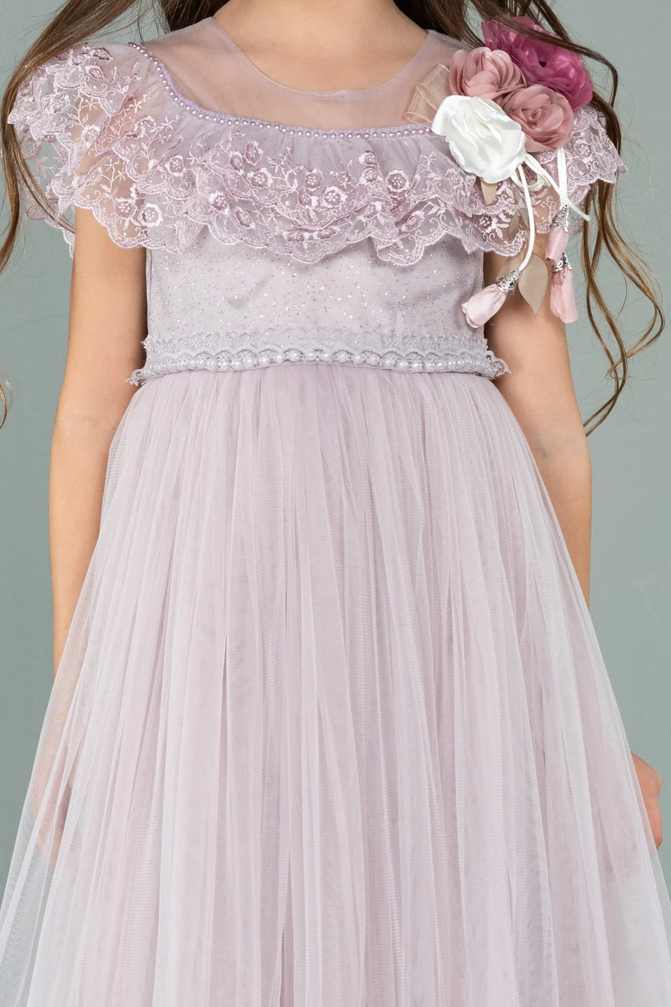 Lavender-Long Girl Dress ABU2153