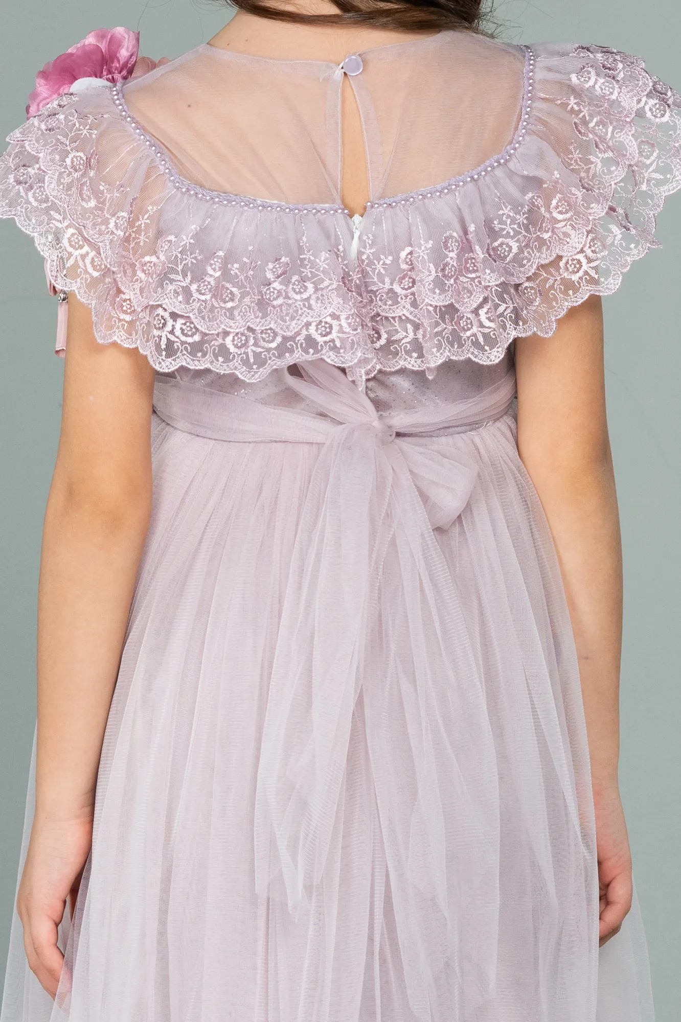 Lavender-Long Girl Dress ABU2153