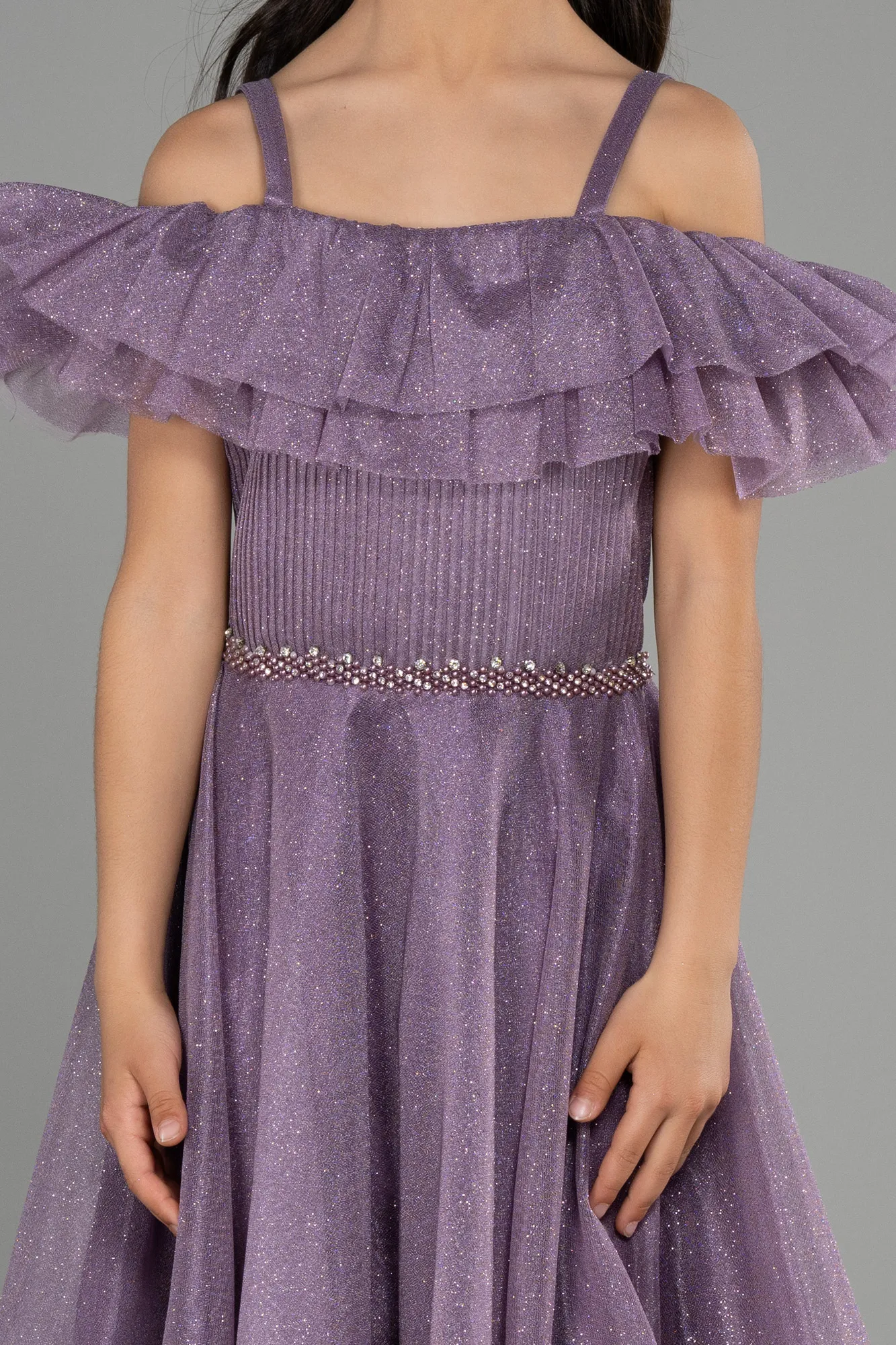 Lavender-Long Girl Dress ABU3728