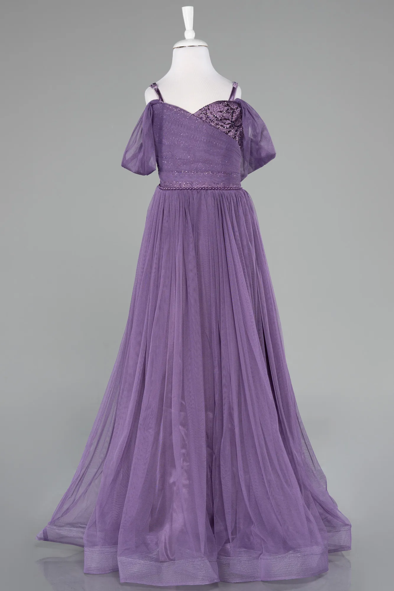 Lavender-Long Girl Dress ABU4077