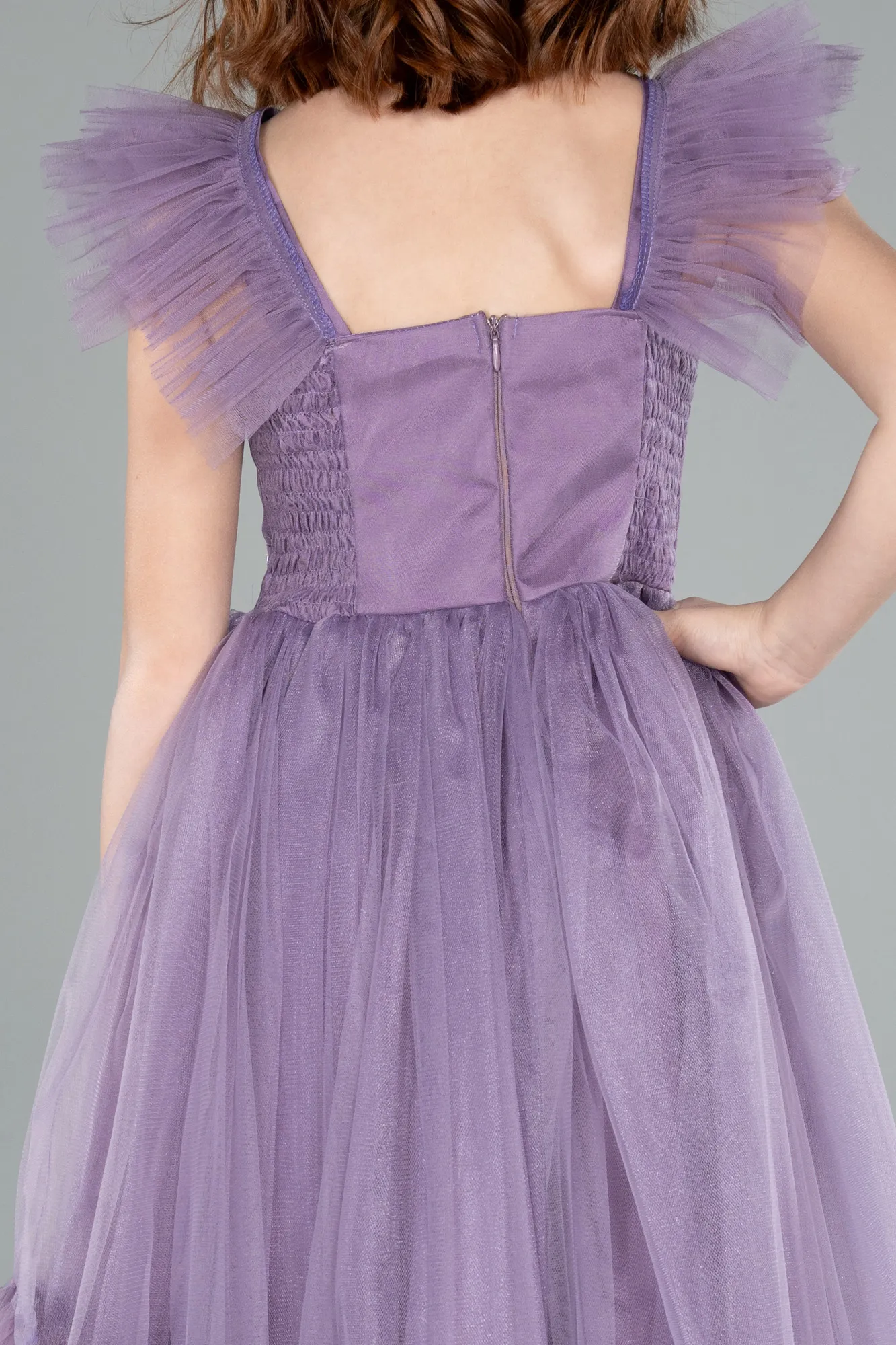Lavender-Long Girl Dress ABU4239