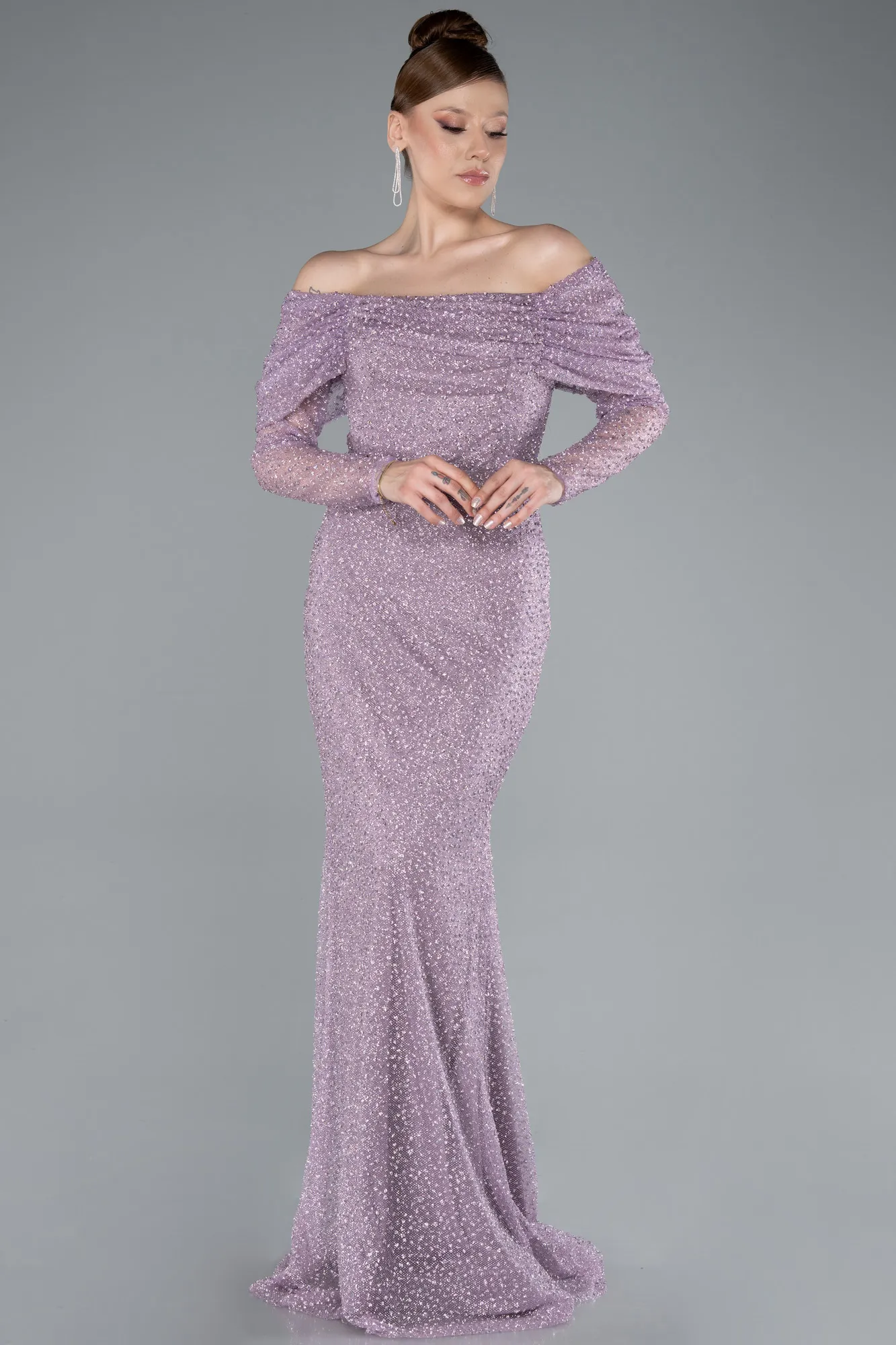 Lavender-Long Mermaid Prom Dress ABU3756