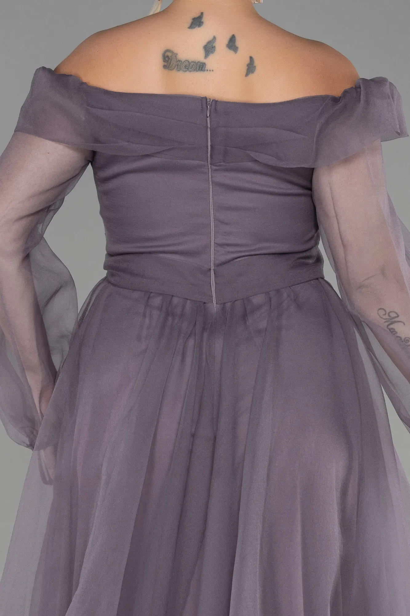 Lavender-Long Oversized Evening Dress ABU1535