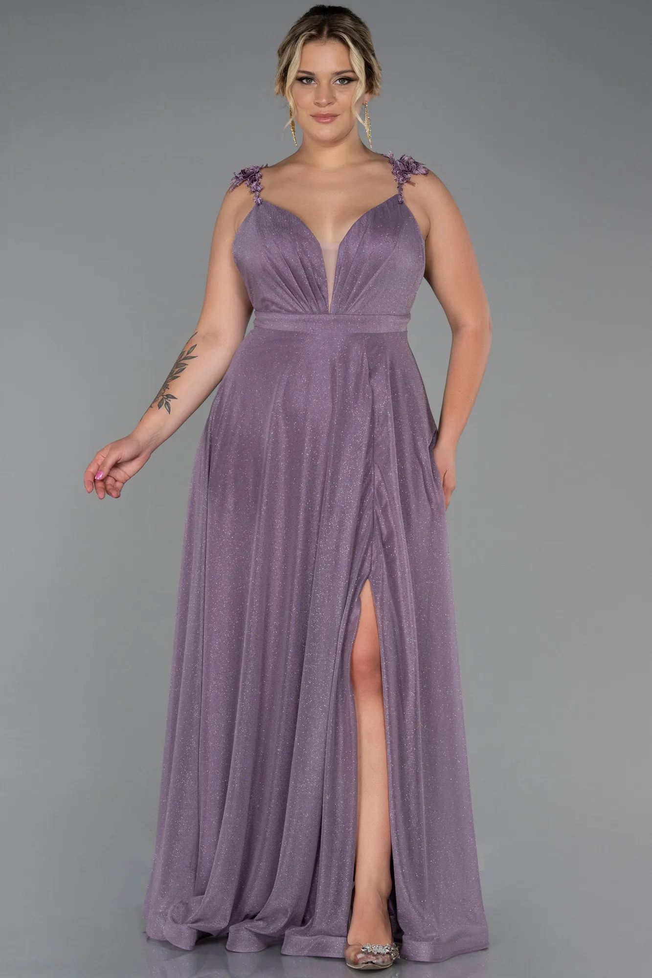 Lavender-Long Oversized Evening Dress ABU3174