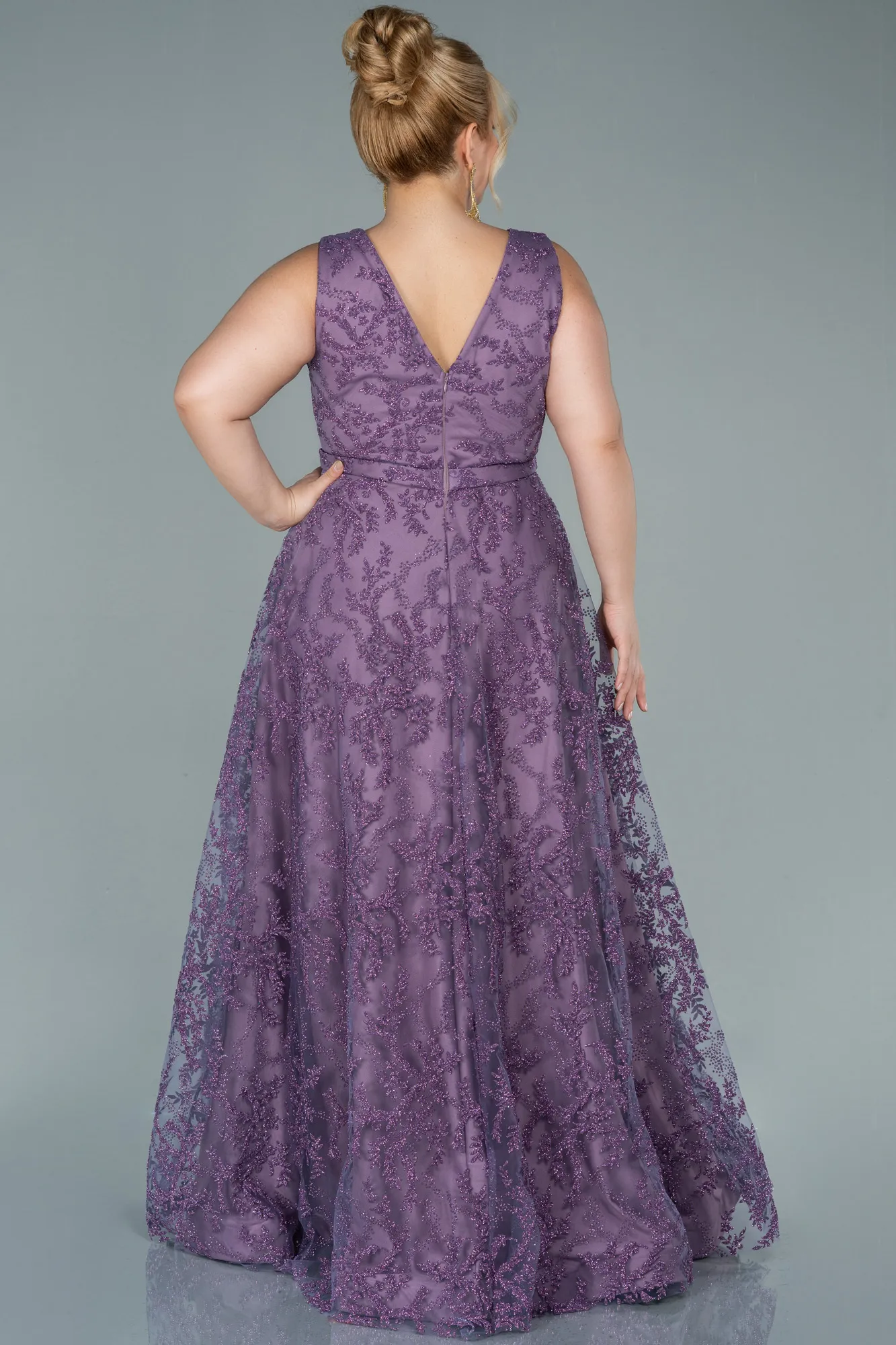 Lavender-Long Plus Size Evening Dress ABU2537